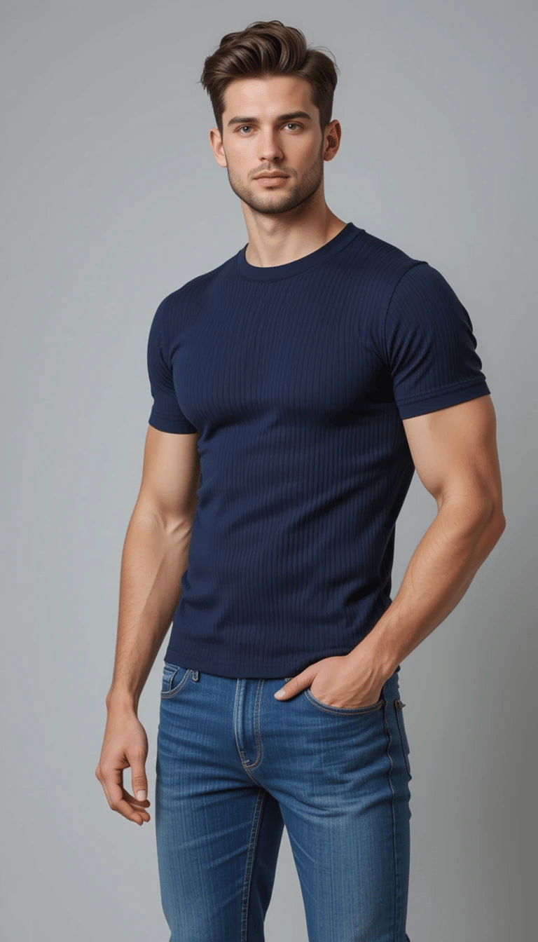 fashion and youth Men Cotton Blend Regular Fit Solid T-Shirt ( Navy Blue )     			fashion and youth Men Cotton Blend Regular Fit Solid T-Shirt ( Navy Blue )