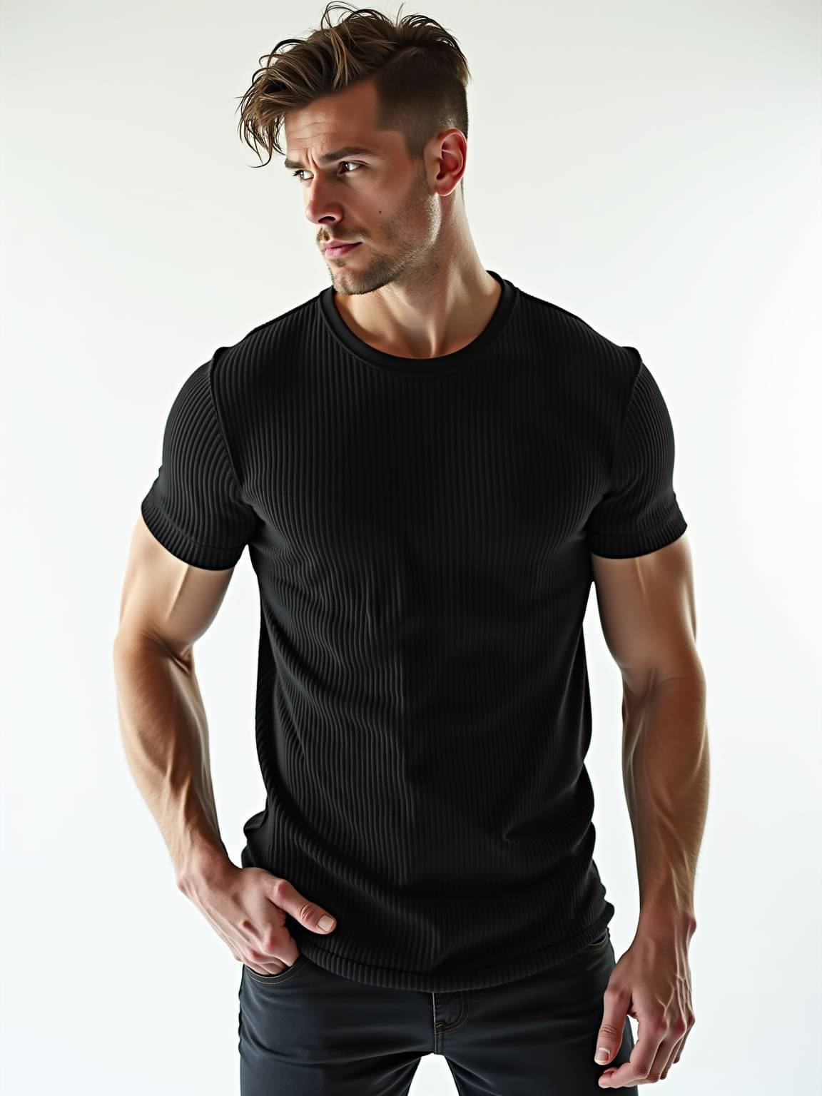 fashion and youth Men Cotton Blend Regular Fit Solid T-Shirt ( Black ) fashion and youth Men Cotton Blend Regular Fit Solid T-Shirt ( Black )
