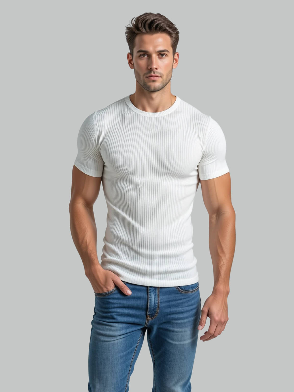 fashion and youth Men Cotton Blend Regular Fit Solid T-Shirt ( White ) fashion and youth Men Cotton Blend Regular Fit Solid T-Shirt ( White )
