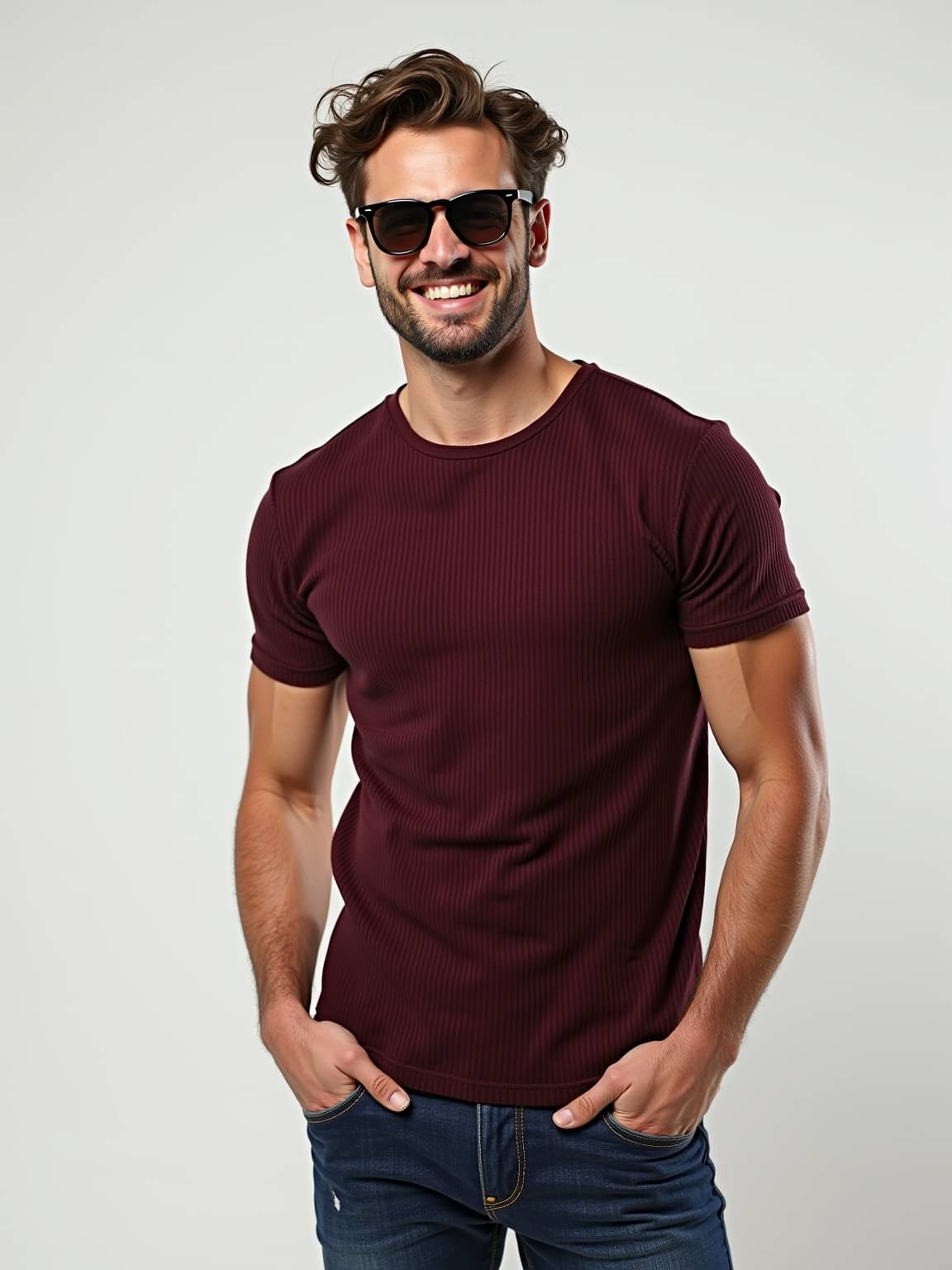 fashion and youth Men Cotton Blend Regular Fit Solid T-Shirt ( Maroon ) fashion and youth Men Cotton Blend Regular Fit Solid T-Shirt ( Maroon )