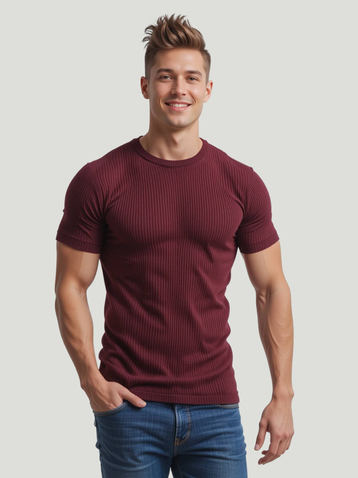 fashion and youth Men Cotton Blend Regular Fit Solid T-Shirt ( Maroon ) fashion and youth Men Cotton Blend Regular Fit Solid T-Shirt ( Maroon )