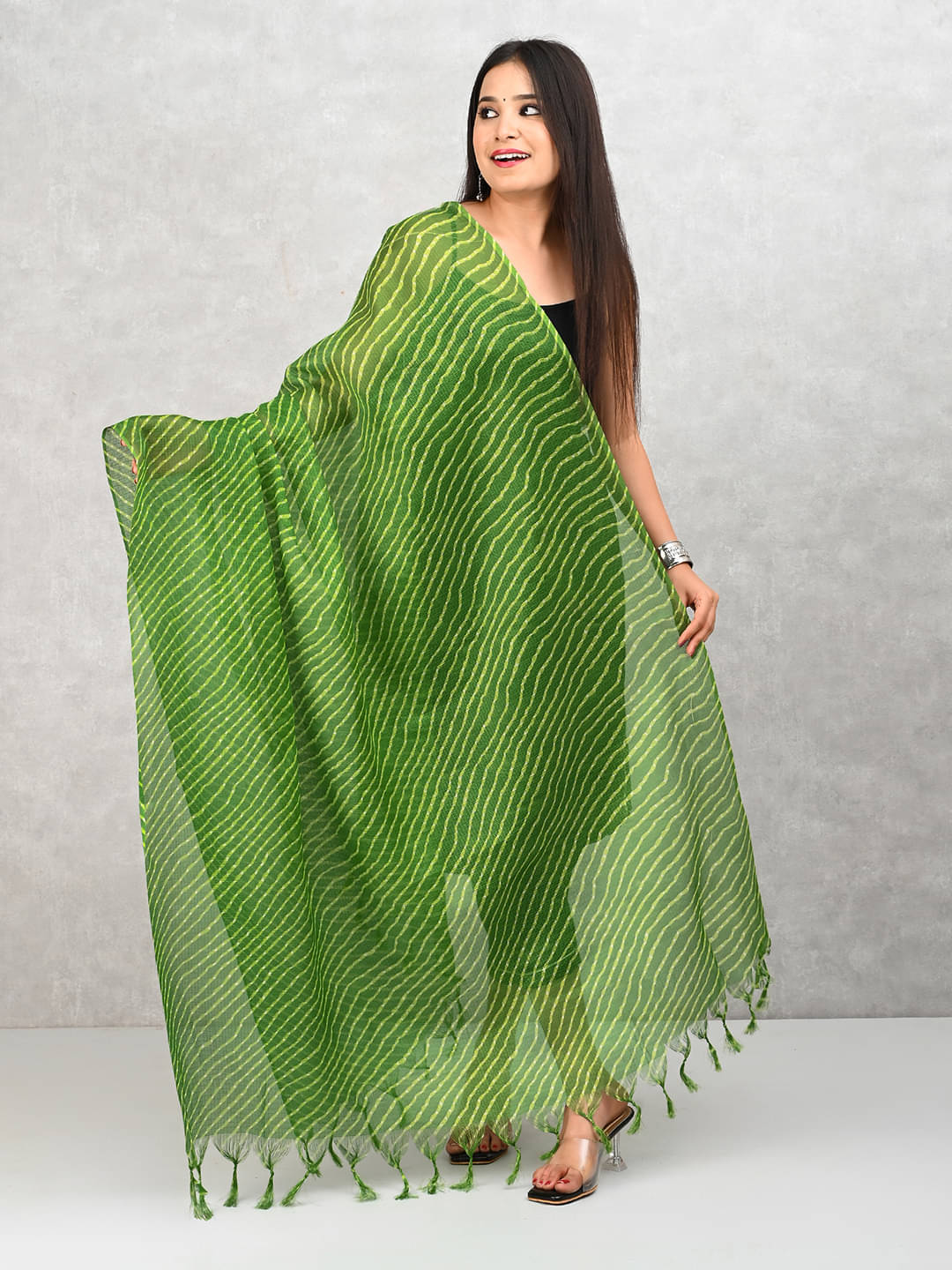 rajeraj Women Cotton Blend Dupatta ( Green , Pack of 1 ) rajeraj Women Cotton Blend Dupatta ( Green , Pack of 1 )