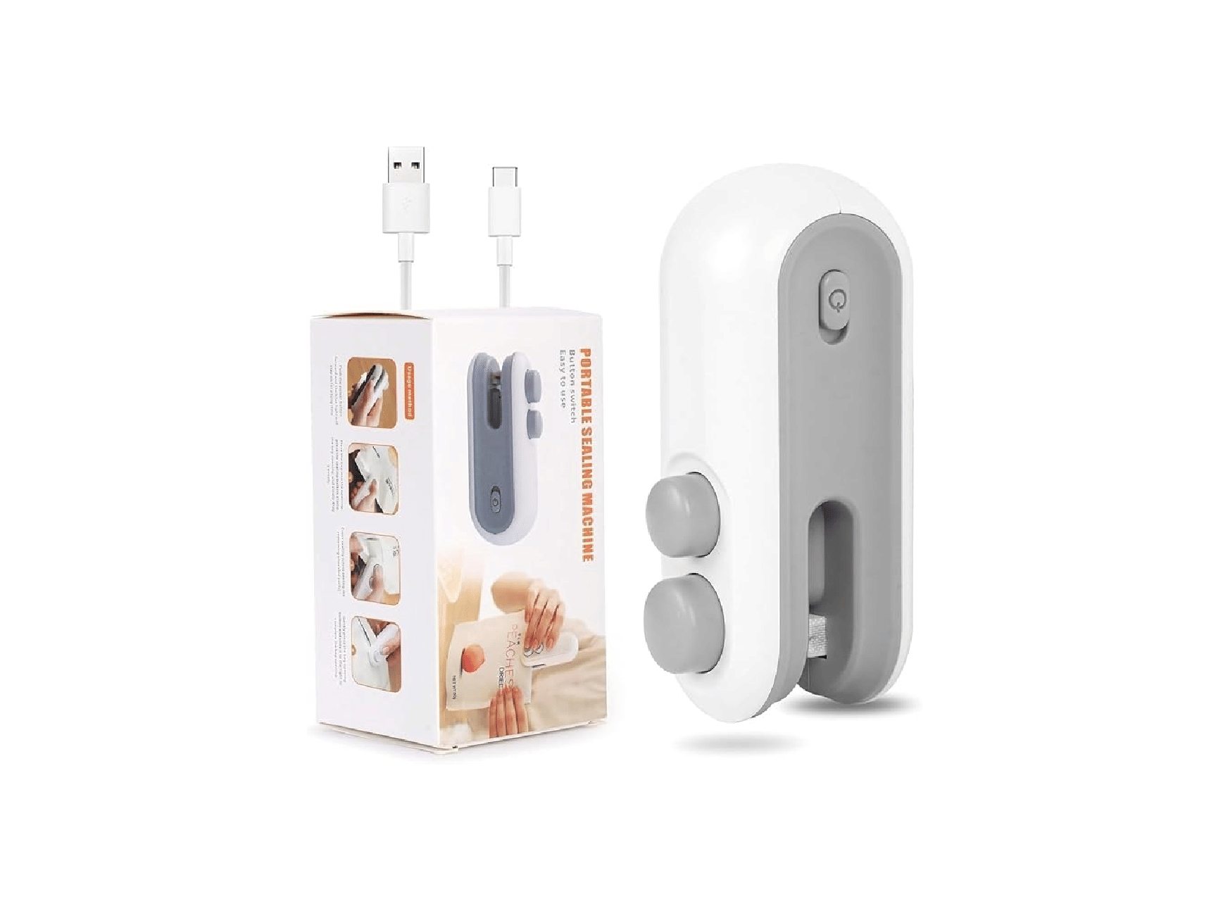 2 in 1 Hot Bond Sealer with Cutter, Magnetic Bag Sealer, Mini Bag Sealer USB Rechargeable Bag Sealer for Chips Snack Bag, Various Food Bag Sealer Pack 1 Multi-Color     			2 in 1 Hot Bond Sealer with Cutter, Magnetic Bag Sealer, Mini Bag Sealer USB Rechargeable Bag Sealer for Chips Snack Bag, Various Food Bag Sealer Pack 1 Multi-Color