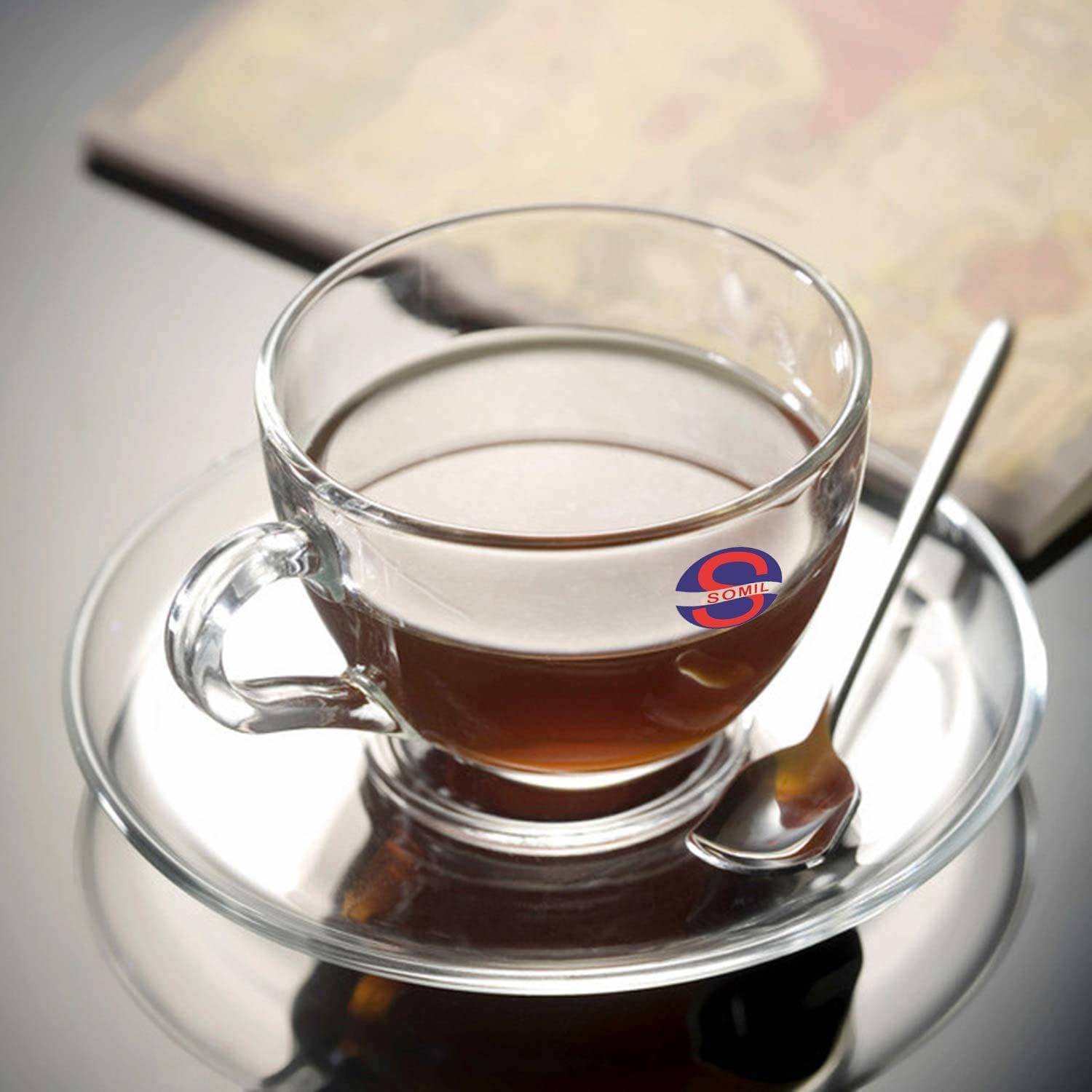     			AFAST Tea Cup with saucer Solid Glass Tea Set 150 ml ( Pack of 1 )