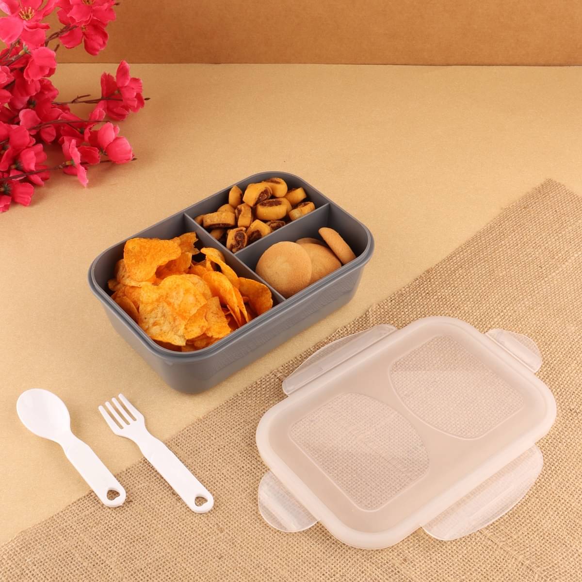     			Analog Kitchenware Kids/School/Office Plastic Lunch Box 1 - Container ( Pack of 1 )