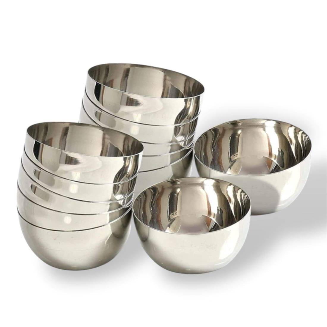     			Artha Premium Bowl Set Stainless Steel Plain Bowl Set 10.2 cm ( Set of 12 ) Silver