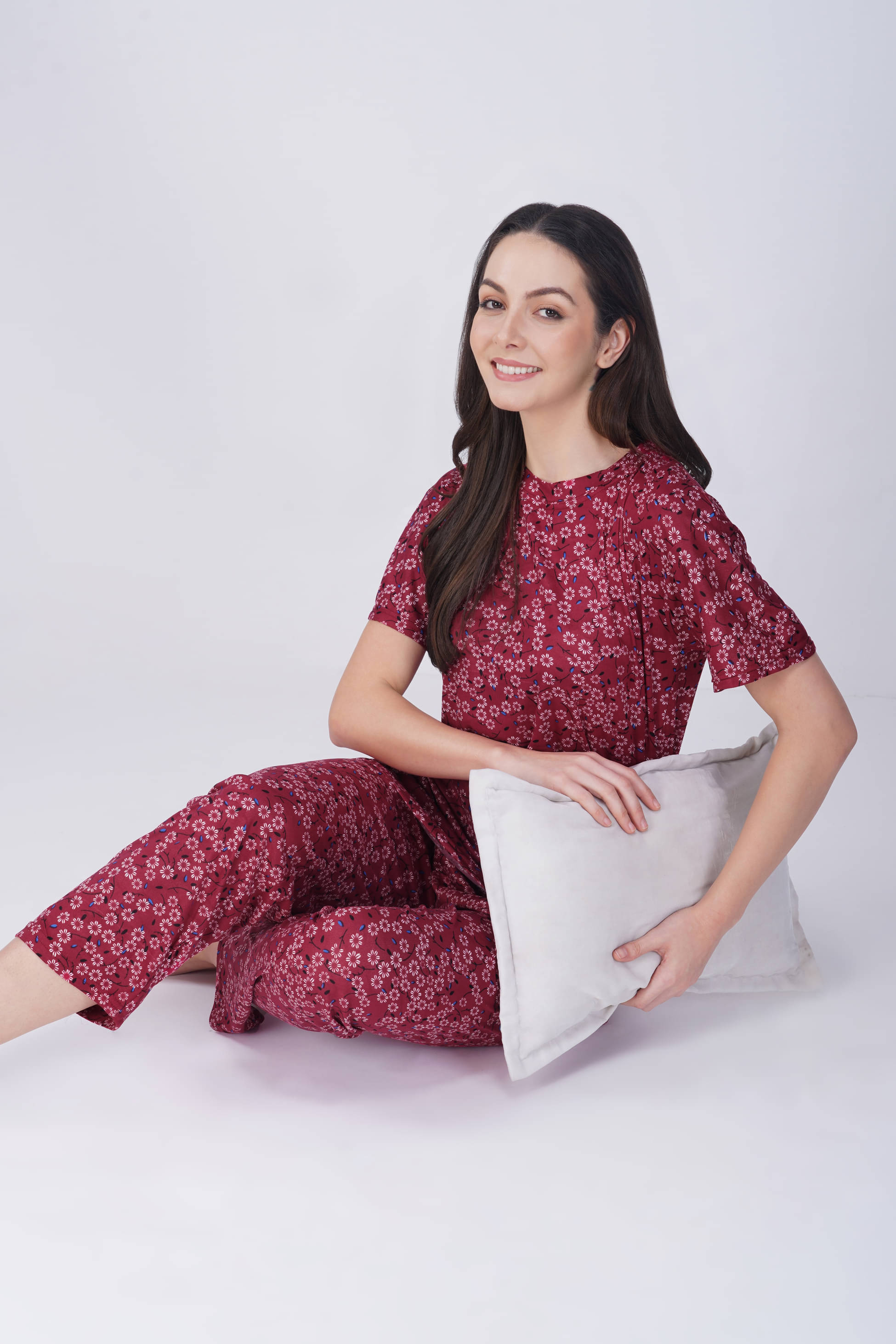 DIAMOND EXPORTER Wine Hosiery Women's Nightwear Nightsuit Sets ( Pack of 1 ) DIAMOND EXPORTER Wine Hosiery Women's Nightwear Nightsuit Sets ( Pack of 1 )