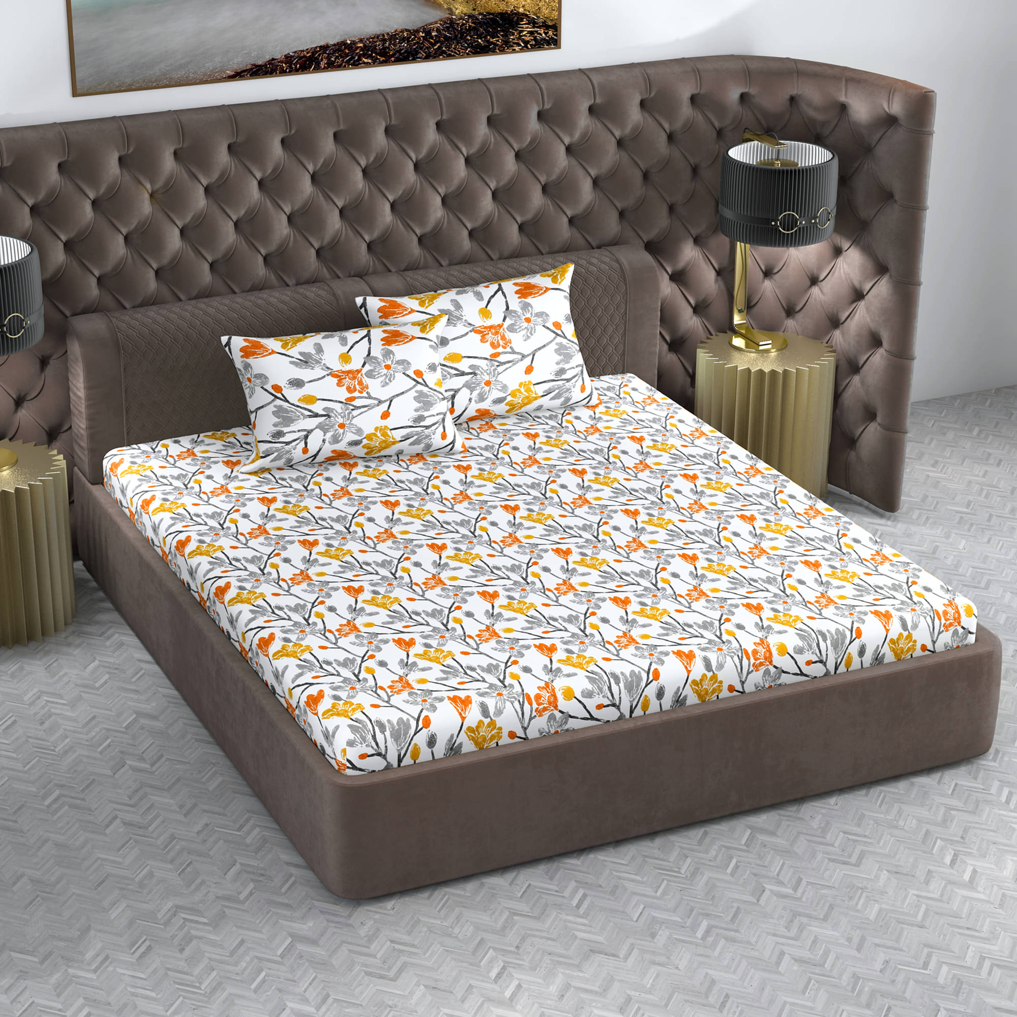 DIVINE CASA Poly Cotton 1 Double Bedsheet with 2 Pillow Covers ( White )     			DIVINE CASA Poly Cotton 1 Double Bedsheet with 2 Pillow Covers ( White )