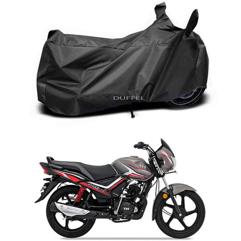 DUFFEL Bike Body Cover for TVS TVS Star City Plus ( Pack of 1 ) , Black DUFFEL Bike Body Cover for TVS TVS Star City Plus ( Pack of 1 ) , Black