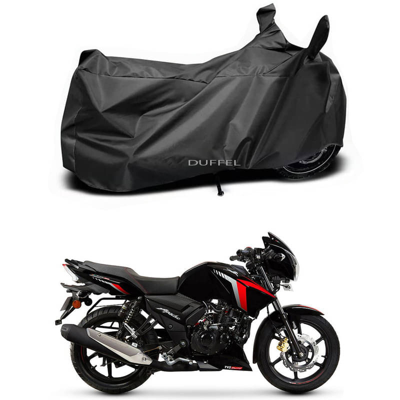 DUFFEL Bike Body Cover for TVS TVS Apache RTR 160 ABS ( Pack of 1 ) , Black DUFFEL Bike Body Cover for TVS TVS Apache RTR 160 ABS ( Pack of 1 ) , Black