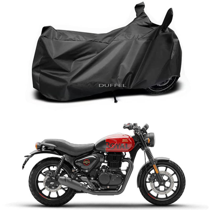     			DUFFEL Bike Body Cover for Royal Enfield Royal Enfie Hunter 350 Metro ( Pack of 1 ) , Black