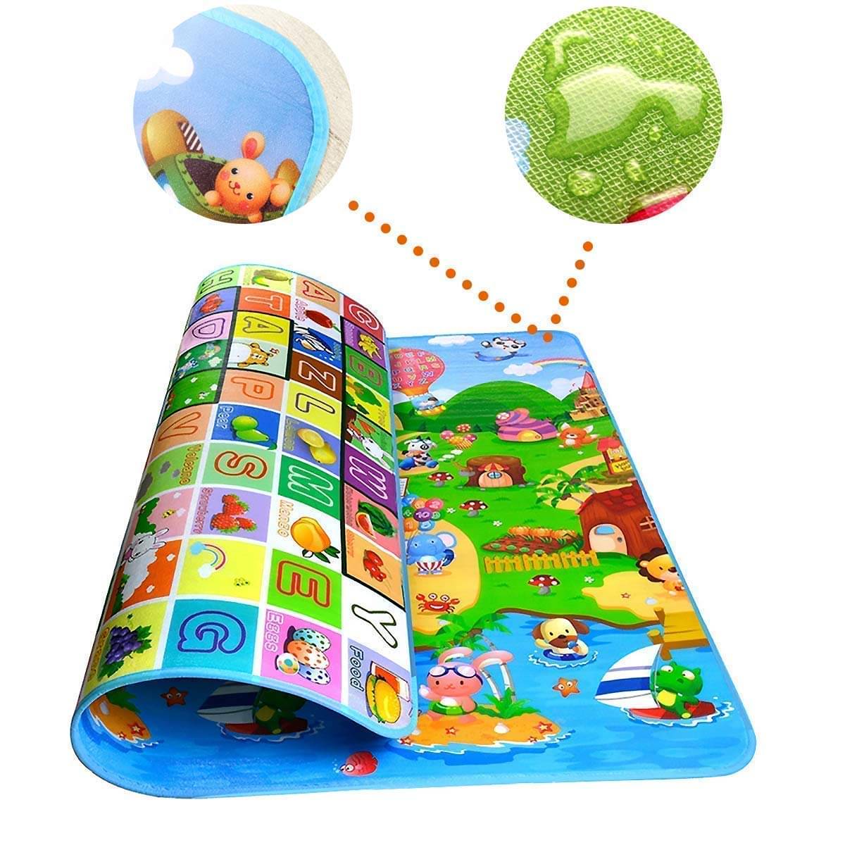 Double Sided Water Proof Baby Play Mat, Baby Play Mat Waterproof Portable Double Side Soft Reversible and Foldable Foam for Toddler, Infant & Kids (Medium) Double Sided Water Proof Baby Play Mat, Baby Play Mat Waterproof Portable Double Side Soft Reversible and Foldable Foam for Toddler, Infant & Kids (Medium)