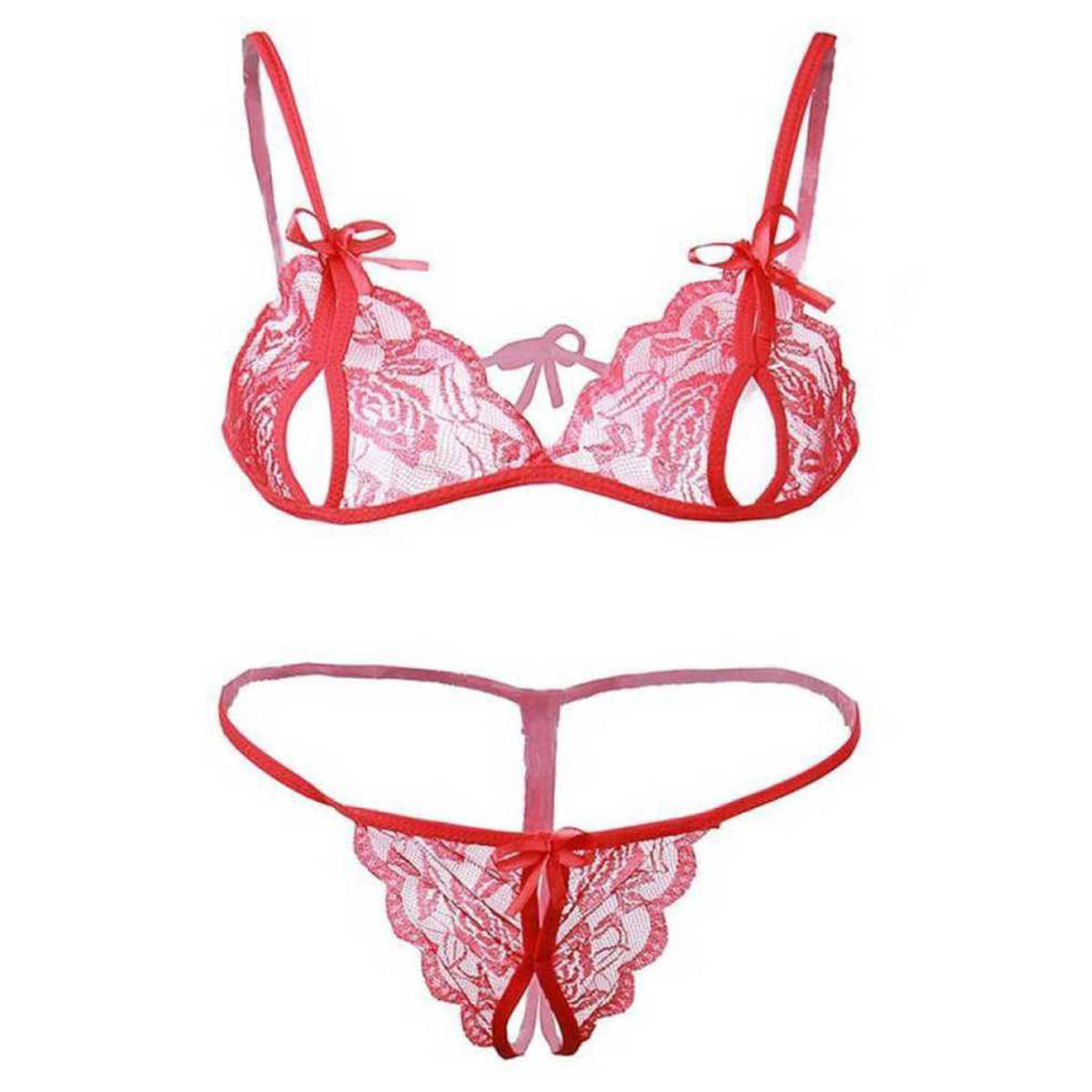 Estilo Vastra Pack of 1 Lace Bra & Panty Set For Women ( Red ) Estilo Vastra Pack of 1 Lace Bra & Panty Set For Women ( Red )