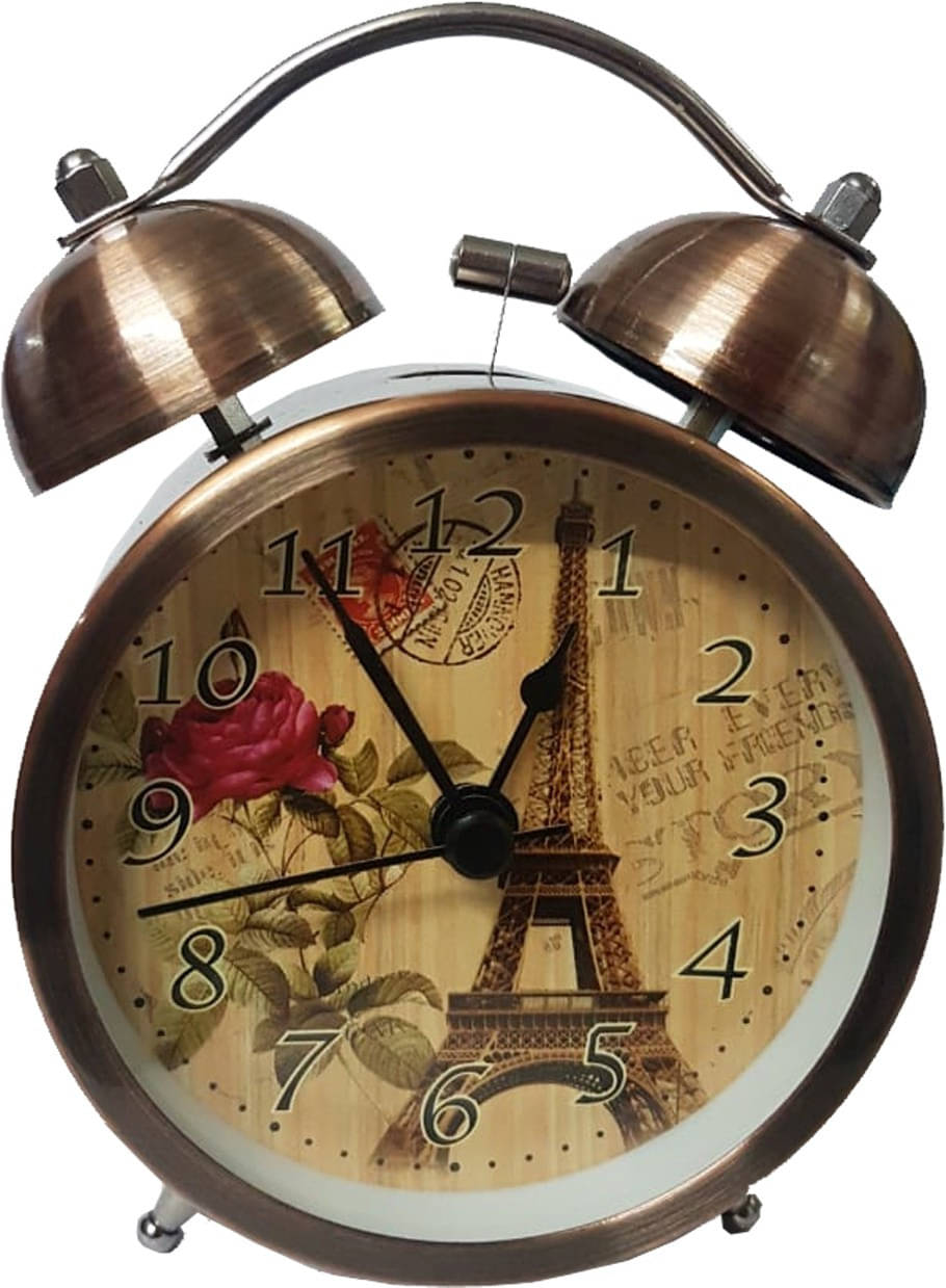     			FULKIZA Analog Metal Circular Table Clock - Pack of 1