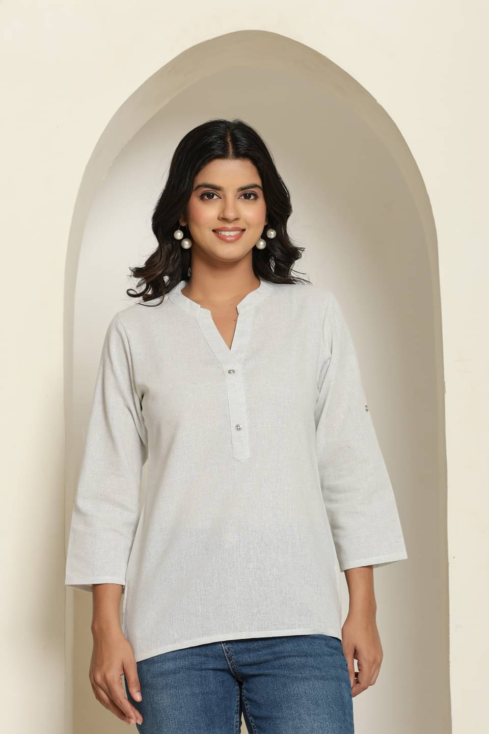    			Flamboyant Women's Cotton Regular Top ( White )