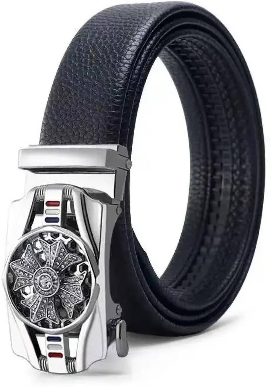     			Front Look - Black PU Men's Casual Belt ( Pack of 1 )