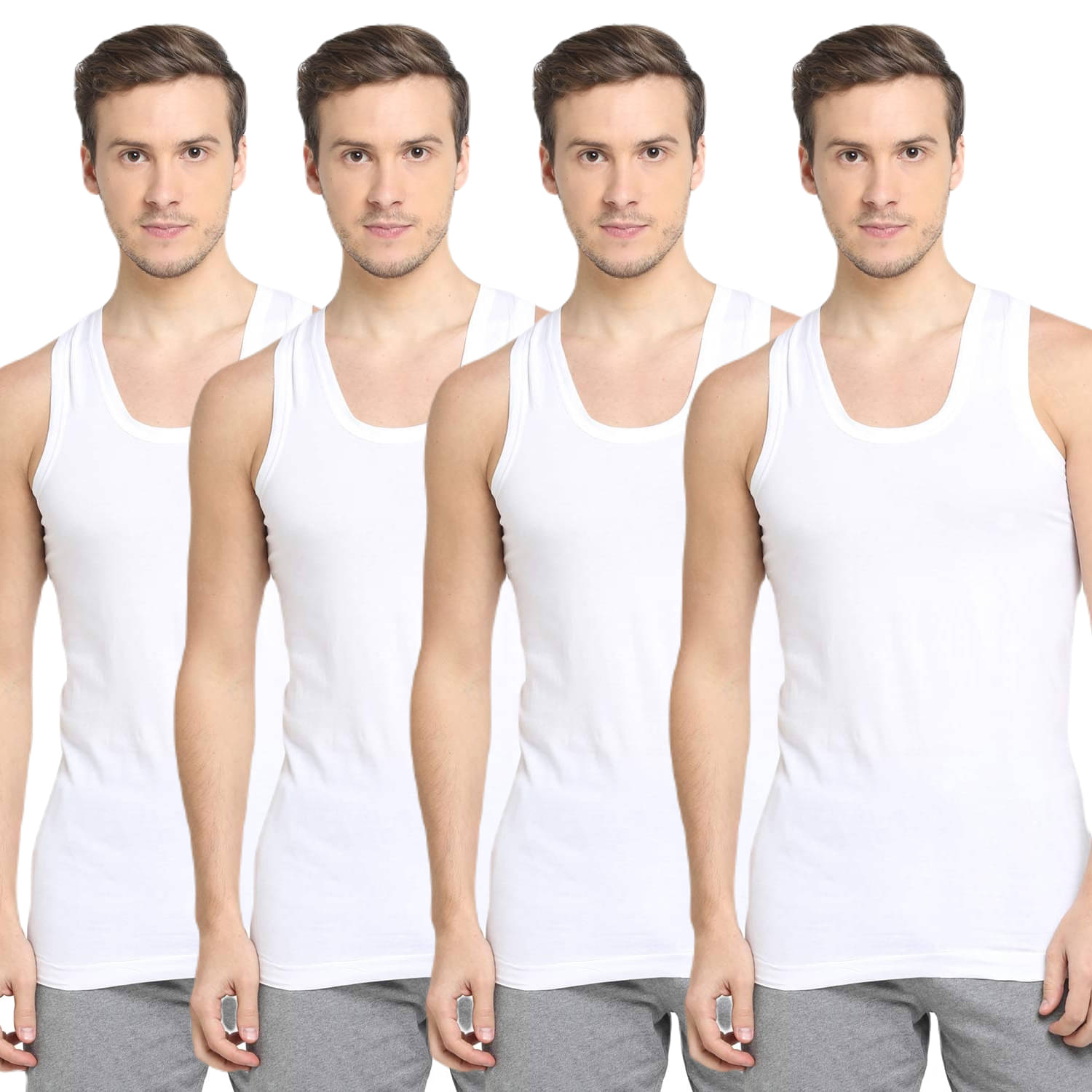    			INNERO Pack of 4 Cotton Basic Vest For Men ( Multicolor4 )