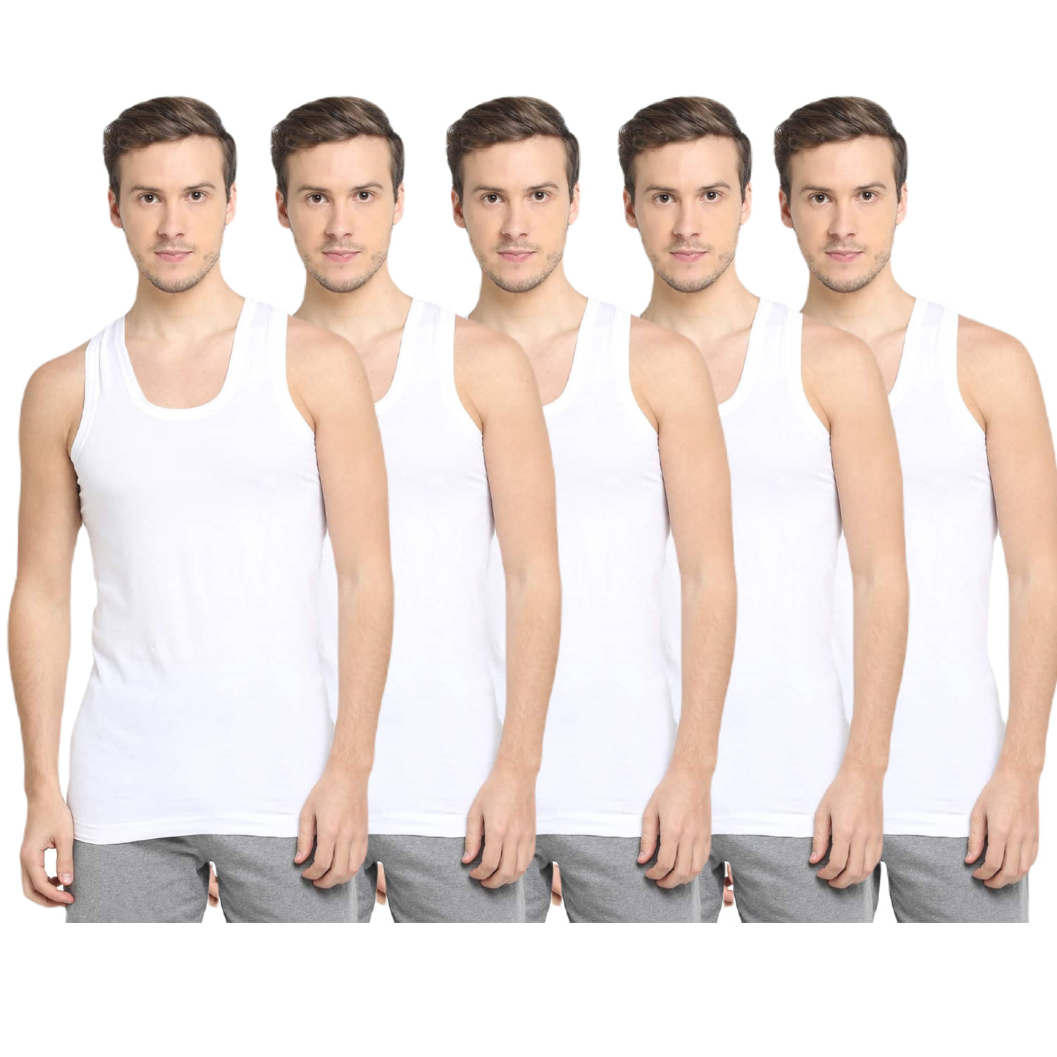 INNERO Pack of 5 Cotton Basic Vest For Men ( Multicolor5 ) INNERO Pack of 5 Cotton Basic Vest For Men ( Multicolor5 )