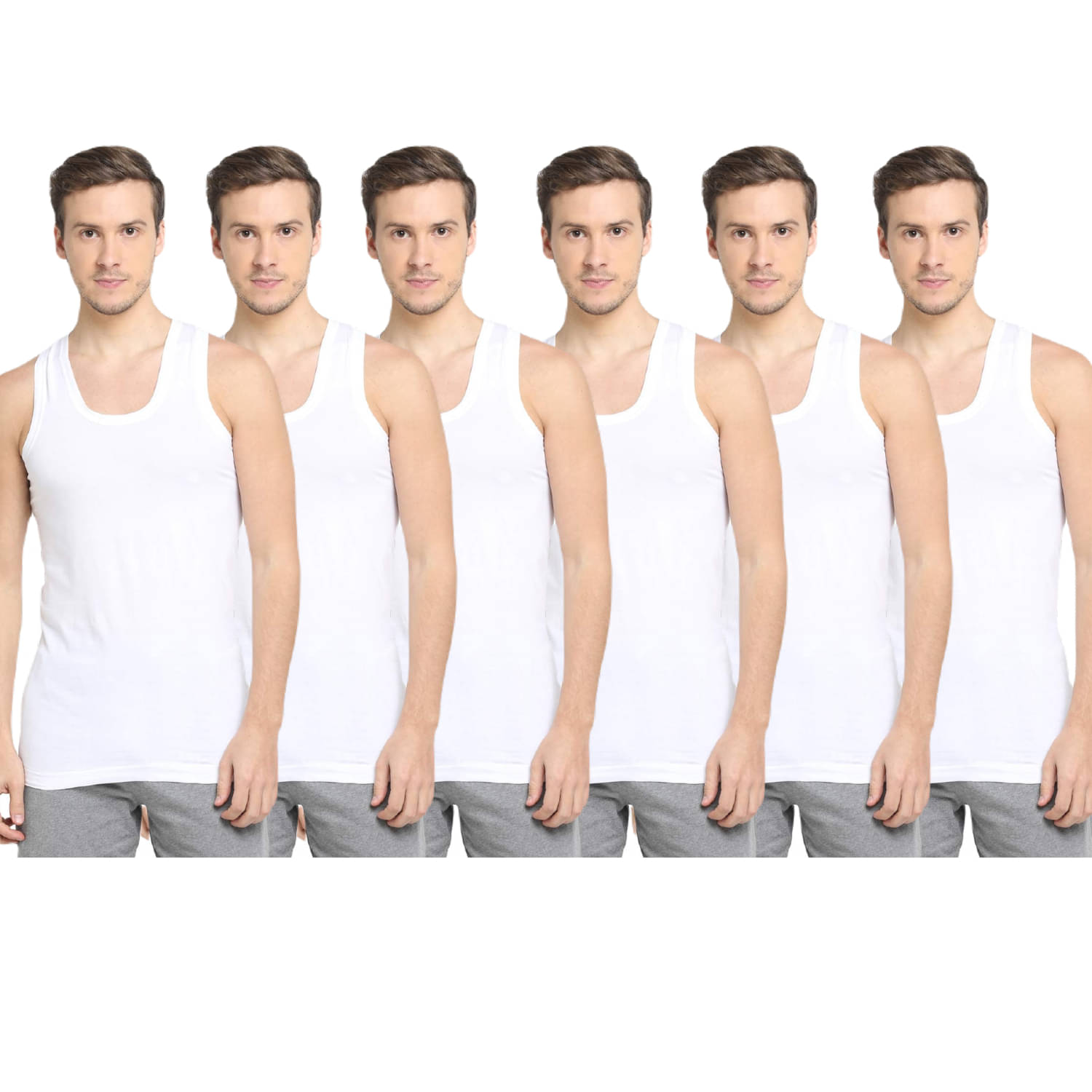     			INNERO Pack of 6 Cotton Basic Vest For Men ( Multicolor6 )