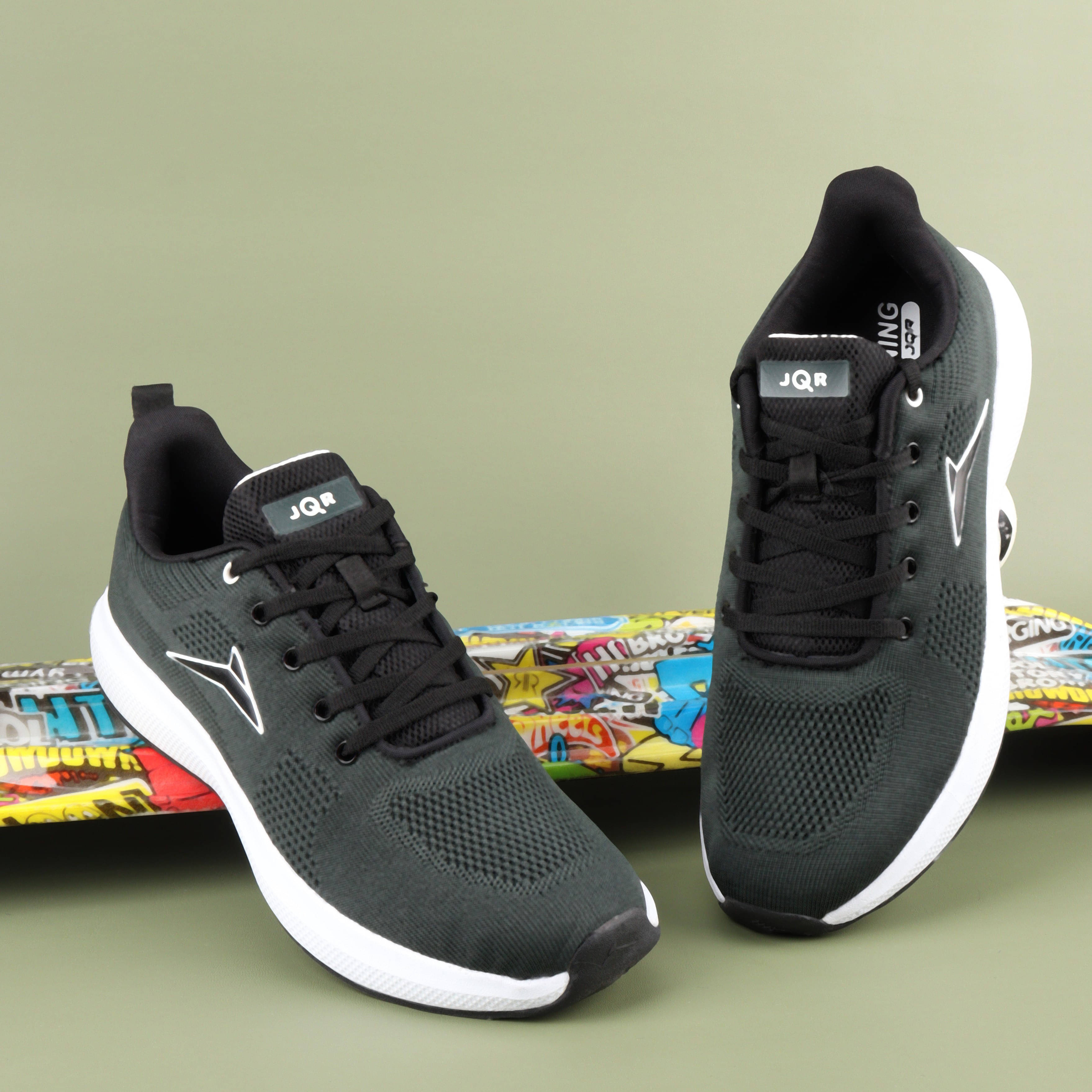 JQR EDGE-PLUS Green Men's Sports Running Shoes     			JQR EDGE-PLUS Green Men's Sports Running Shoes