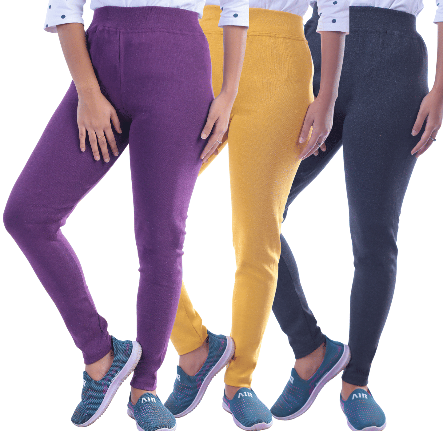     			KARARO JEGGINGS - Cotton Blend Skinny Fit Gold Women's Jeggings ( Pack of 3 )