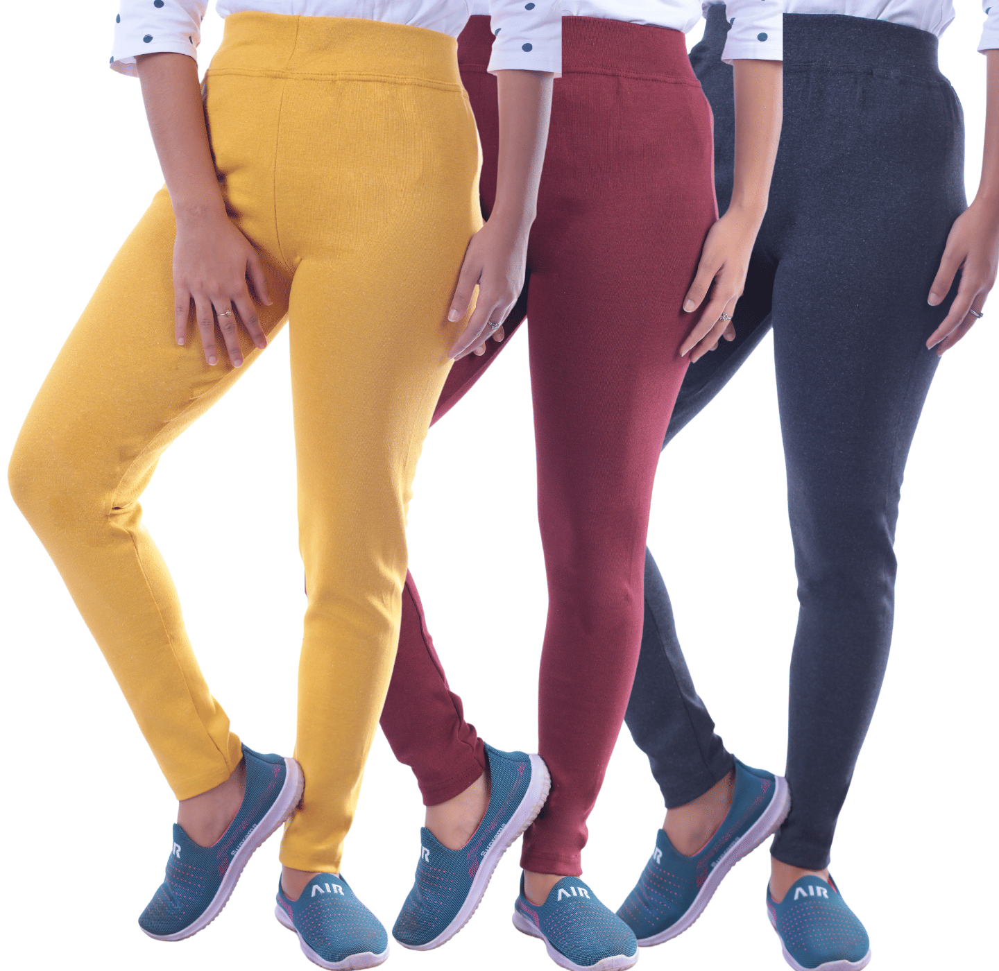 KARARO JEGGINGS - Cotton Blend Skinny Fit Maroon Women's Jeggings ( Pack of 3 )     			KARARO JEGGINGS - Cotton Blend Skinny Fit Maroon Women's Jeggings ( Pack of 3 )