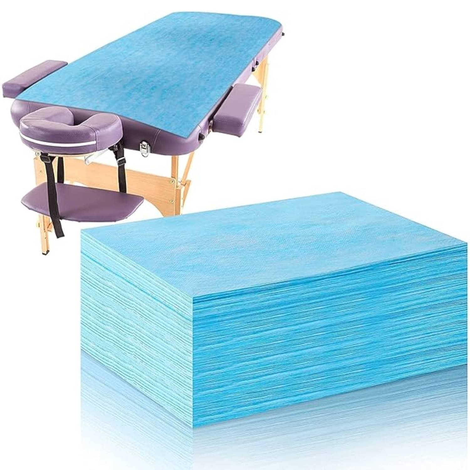 KUDIZE Disposable 10 Single Bedsheet without Pillow cover for Massage Tables,Tattoo,Salon,Spa ( Blue ) KUDIZE Disposable 10 Single Bedsheet without Pillow cover for Massage Tables,Tattoo,Salon,Spa ( Blue )