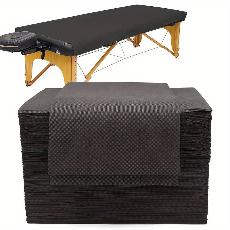     			KUDIZE Disposable 10 Single Bedsheet without Pillow cover for Massage Tables,Tattoo,Salon,Spa ( Black )