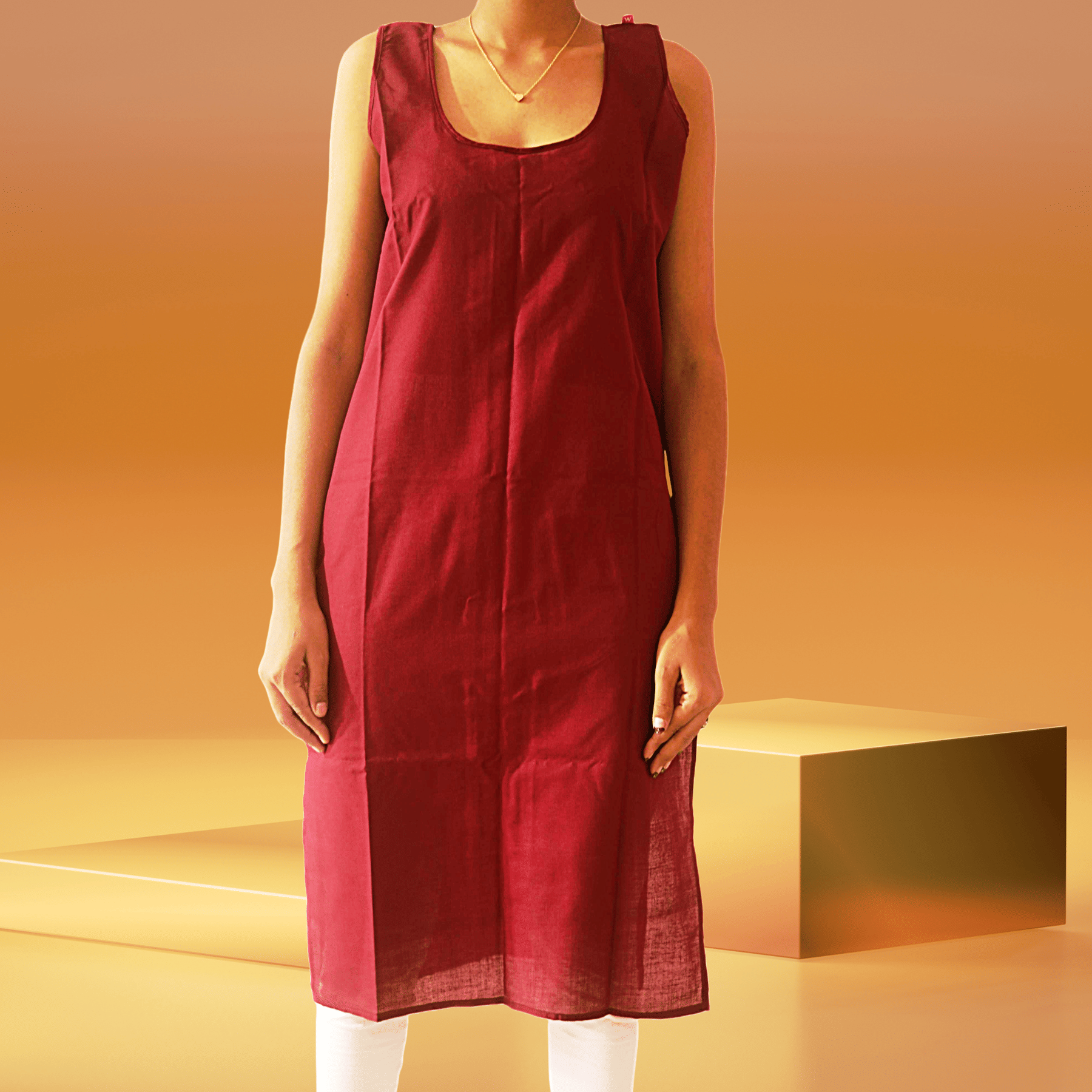 KURTIVERSE Women's Long Cotton Camisole Maroon Slip | Soft Inner Wear Sameez for Ladies | Comfortable Petticoat for Kurtis, Sheer Dresses & Nightwear | Full Length Underslip for Women KURTIVERSE Women's Long Cotton Camisole Maroon Slip | Soft Inner Wear Sameez for Ladies | Comfortable Petticoat for Kurtis, Sheer Dresses & Nightwear | Full Length Underslip for Women