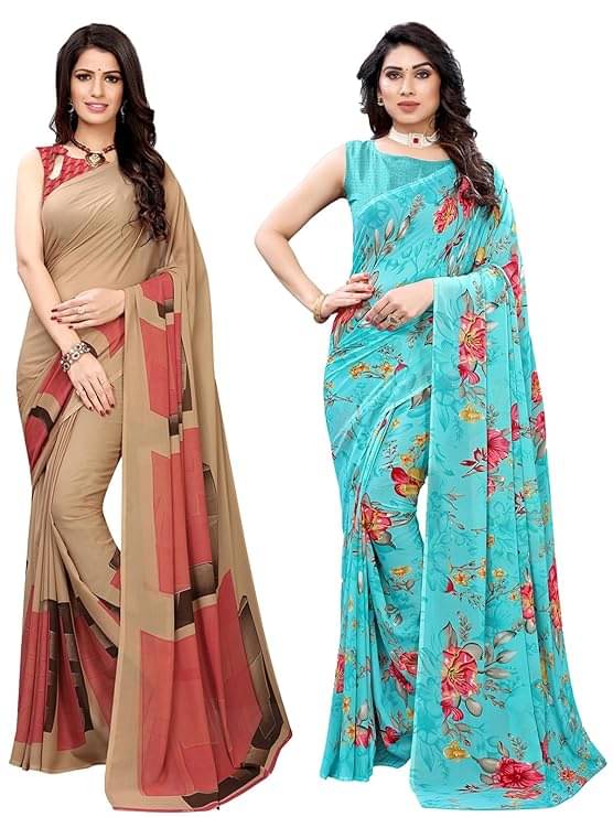     			Kanooda Prints Georgette Printed Saree With Unstitched Blouse Piece ( Multicolor 4 )