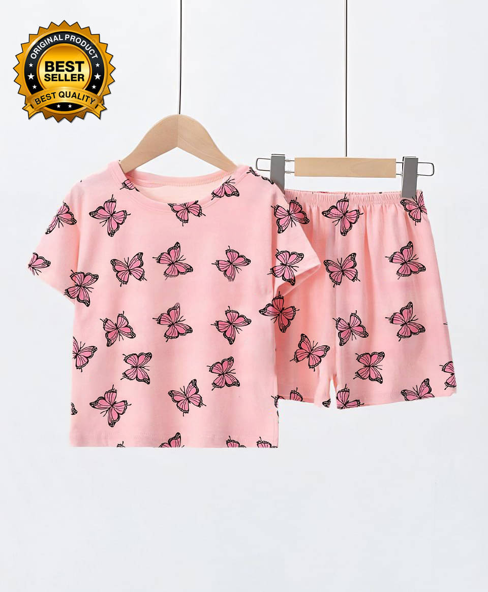     			MR TREND Pack of 1 Girls Cotton Blend Nightsuit Set ( Light Pink )