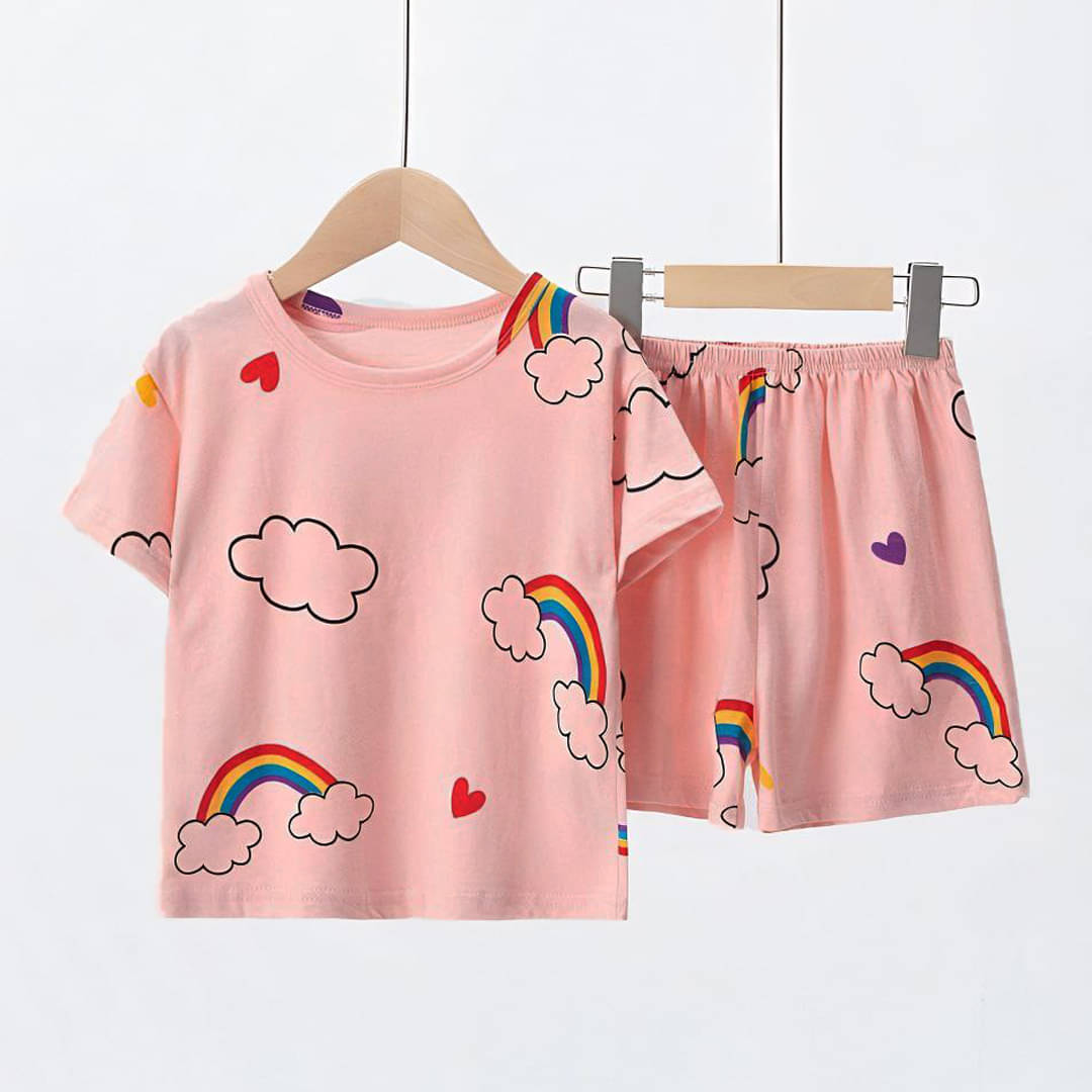     			MR TREND Pack of 1 Girls Cotton Blend Nightsuit Set ( Pink )