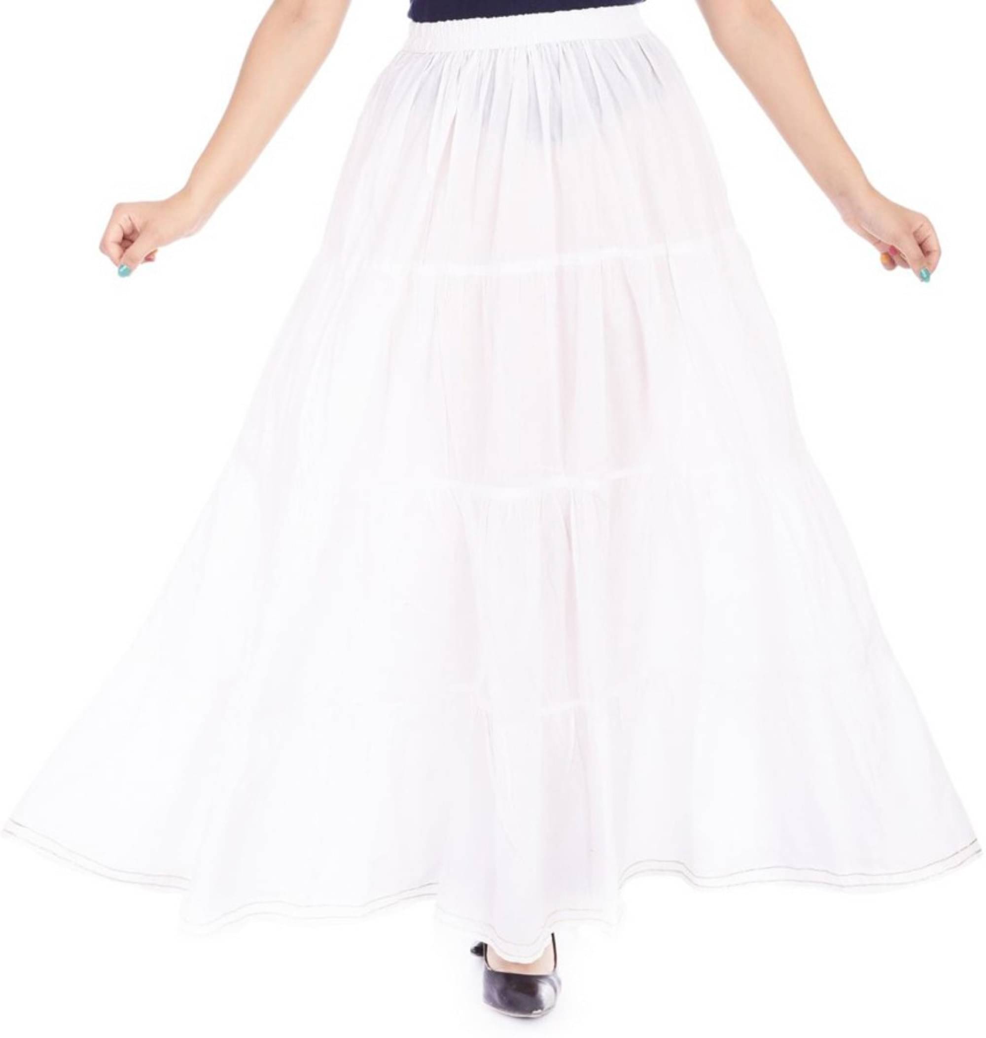     			Mehsoos White Cotton Women's Flared Skirt ( Pack of 1 )