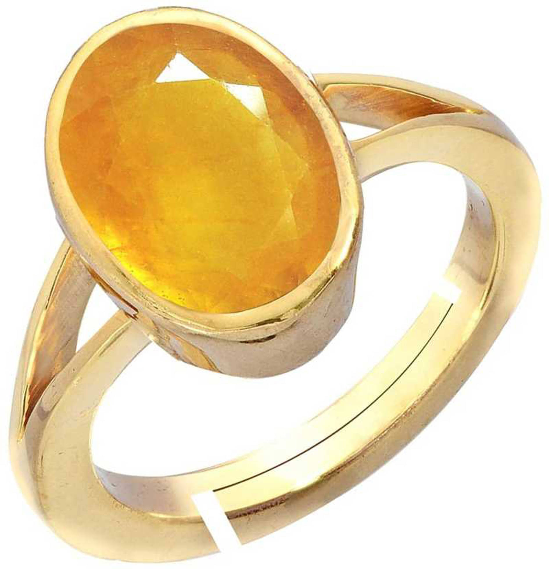     			NATURAL AND TOP QUALITY YELLOW STONE ADJUSTABLE GOLD PLATED RING