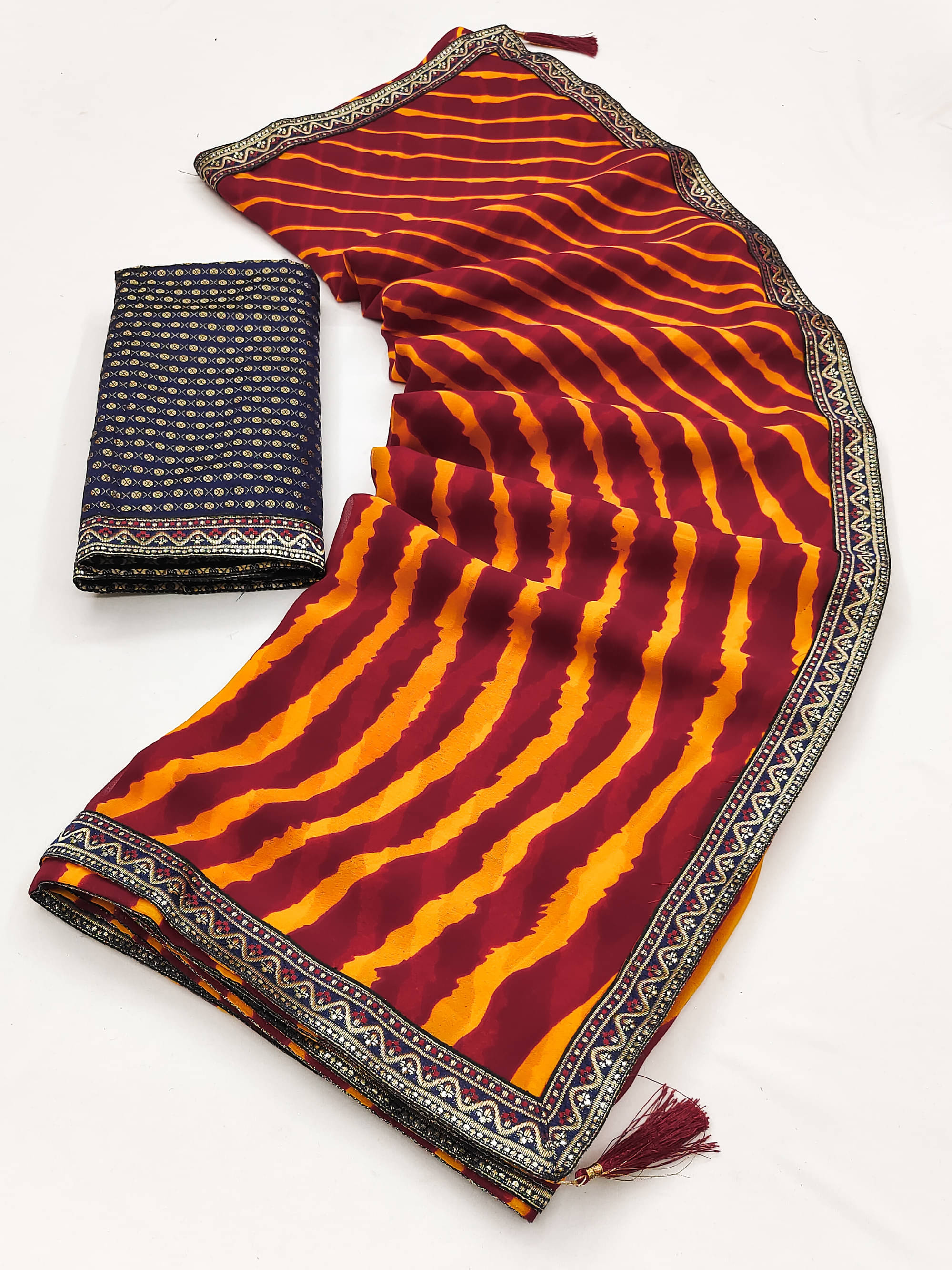 Parmila Fashion Chiffon Printed Saree With Unstitched Blouse Piece ( Red ) Parmila Fashion Chiffon Printed Saree With Unstitched Blouse Piece ( Red )