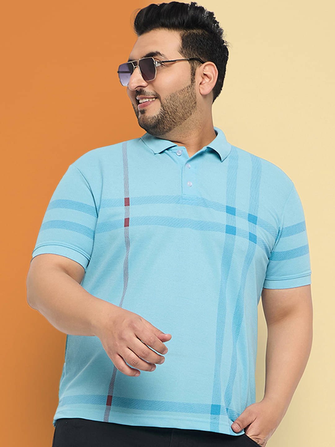 RELANE Men Cotton Blend Regular Fit Printed Polo T Shirt ( Aqua ) RELANE Men Cotton Blend Regular Fit Printed Polo T Shirt ( Aqua )