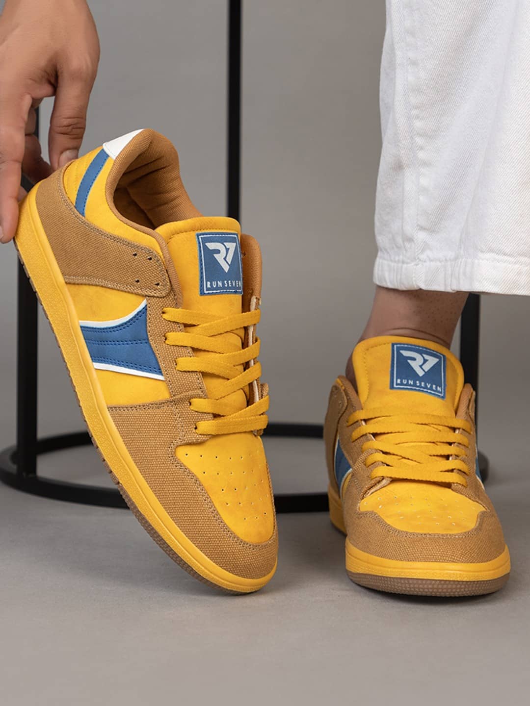 RUN SEVEN ( by GO21 ) Comfort|Summer|Trendy|Outdoor Yellow Men's Sneakers - Casual Shoes | Buy online on ZillyBuy