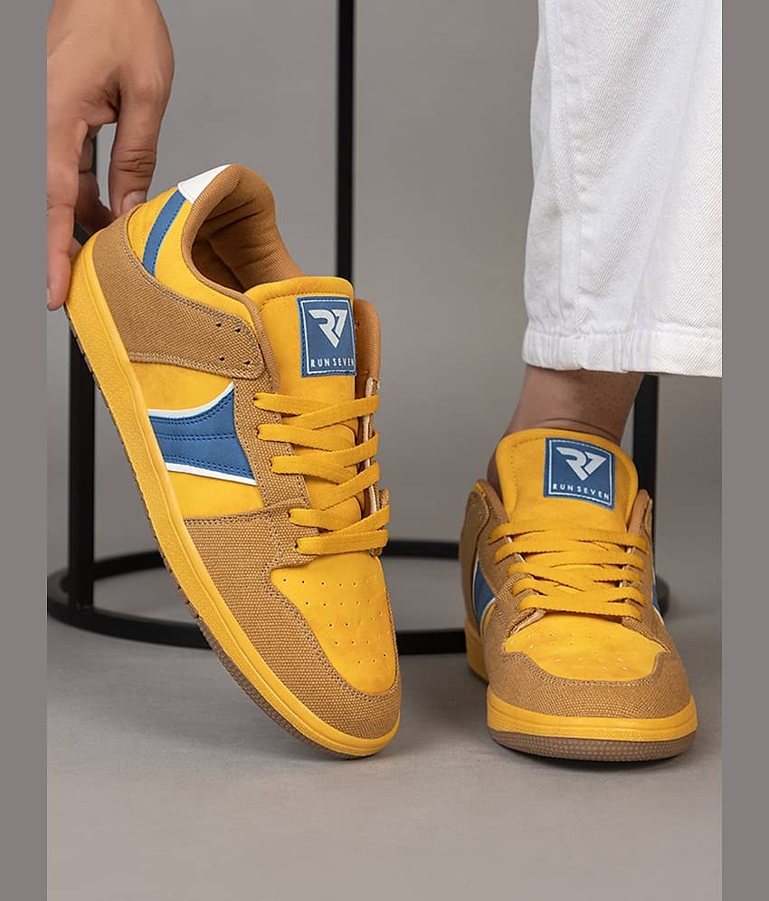 RUN SEVEN ( by GO21 ) Comfort|Summer|Trendy|Outdoor Yellow Men's Sneakers - Casual Shoes | Buy online on ZillyBuy