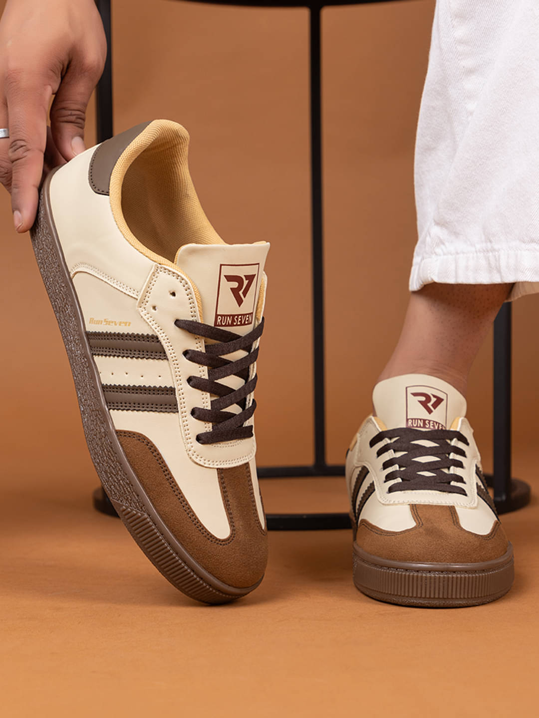     			RUN SEVEN ( by GO21 ) Comfort|Summer|Trendy|Outdoor Beige Men's Sneakers