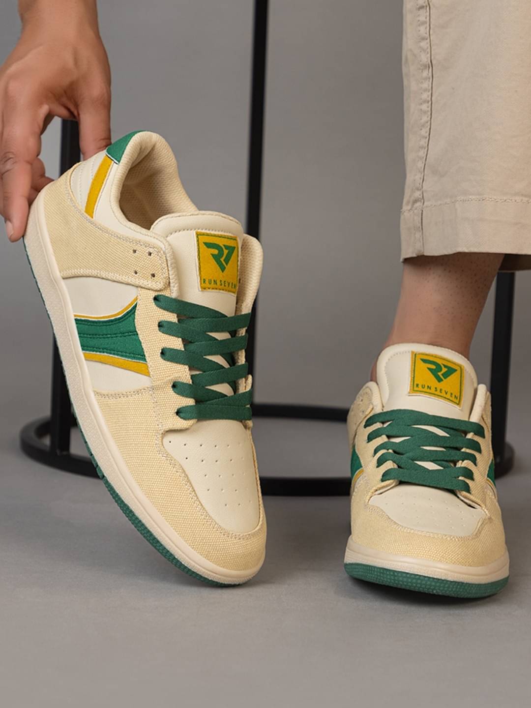     			RUN SEVEN ( by GO21 ) Comfort|Summer|Trendy|Outdoor Beige Men's Sneakers