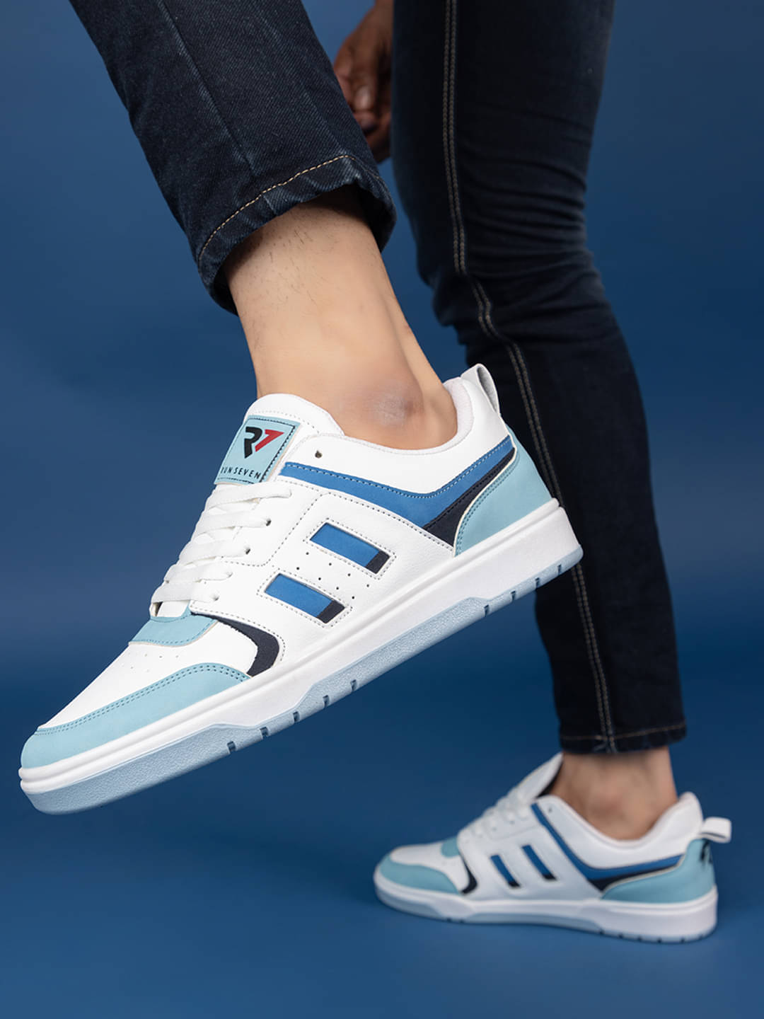     			RUN SEVEN ( by GO21 ) Soft Insole, Slip-Resistance|Casual Blue Men's Sneakers