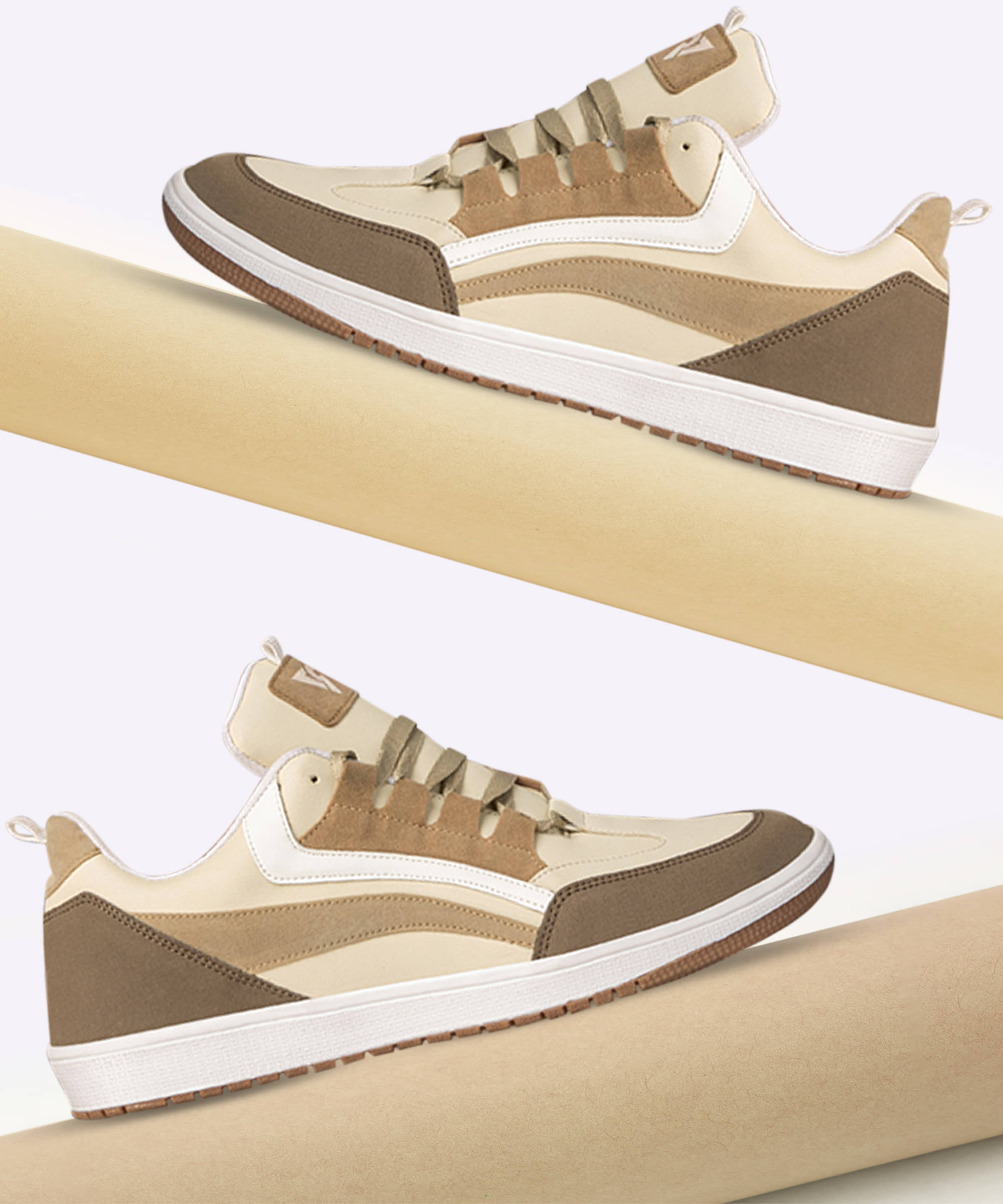     			RUN SEVEN ( by GO21 ) Summer Trendy Outdoor Stylish Beige Men's Sneakers