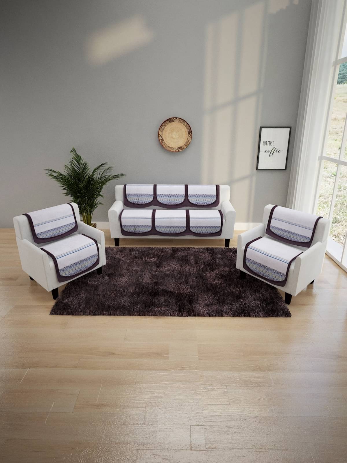     			Romee 5 Seater Polyester Sofa Cover ( Pack of 1 )