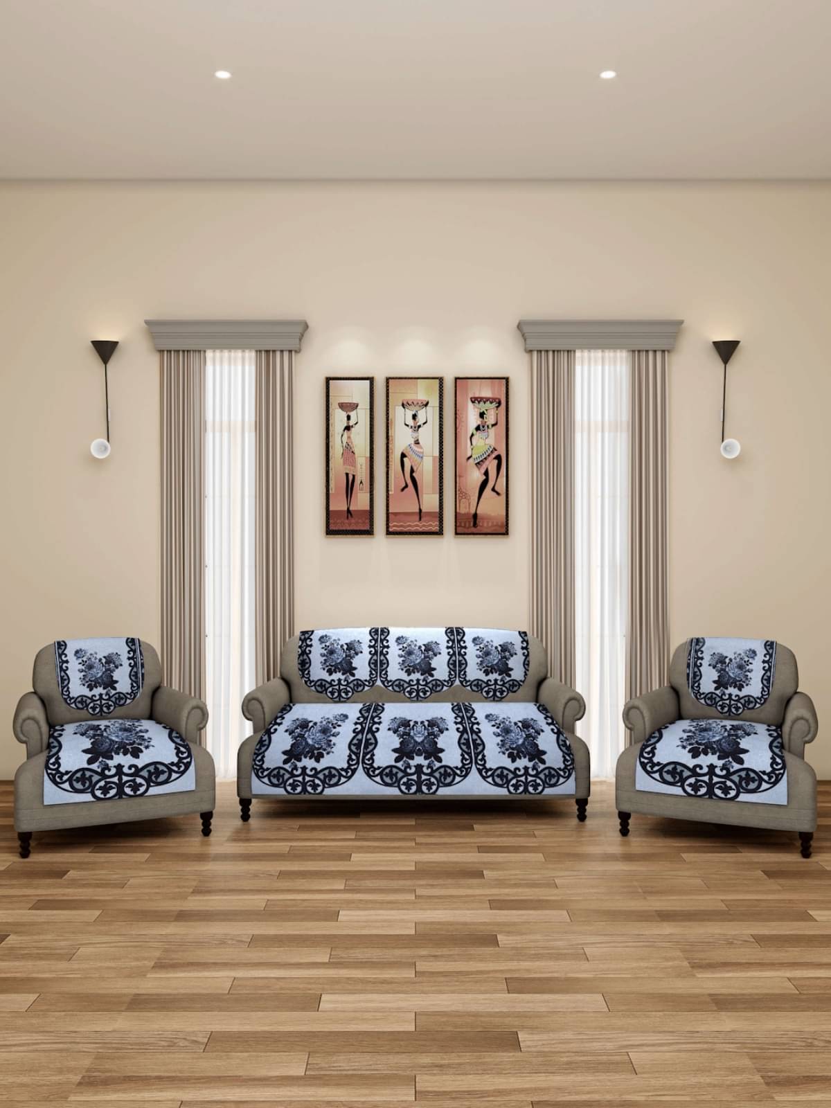     			Romee 5 Seater Velvet Sofa Cover ( Pack of 1 )