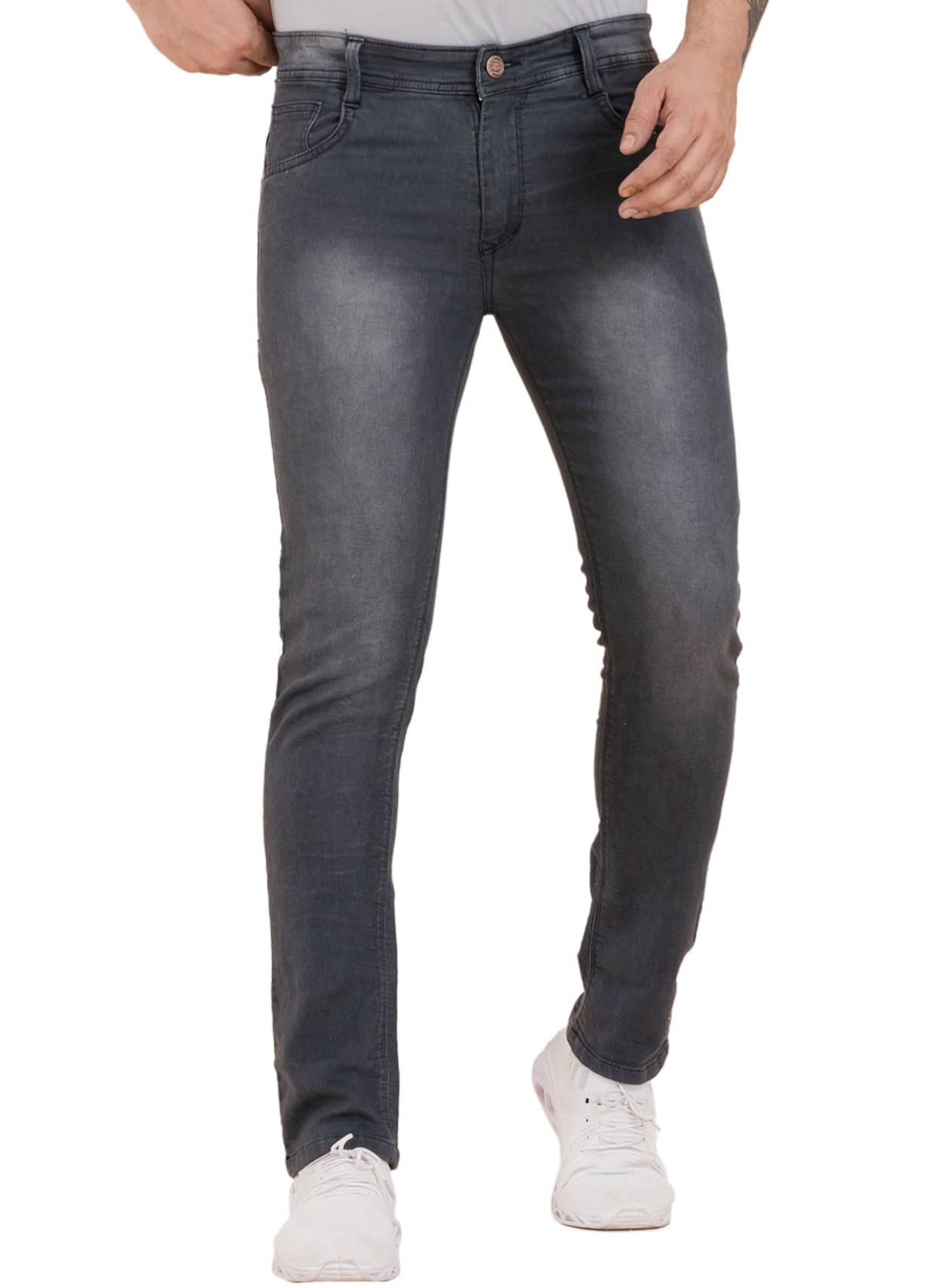 Sindon Slim Fit Faded Men's Jeans - Black ( Pack of 1 ) - Jeans | Buy online on ZillyBuy