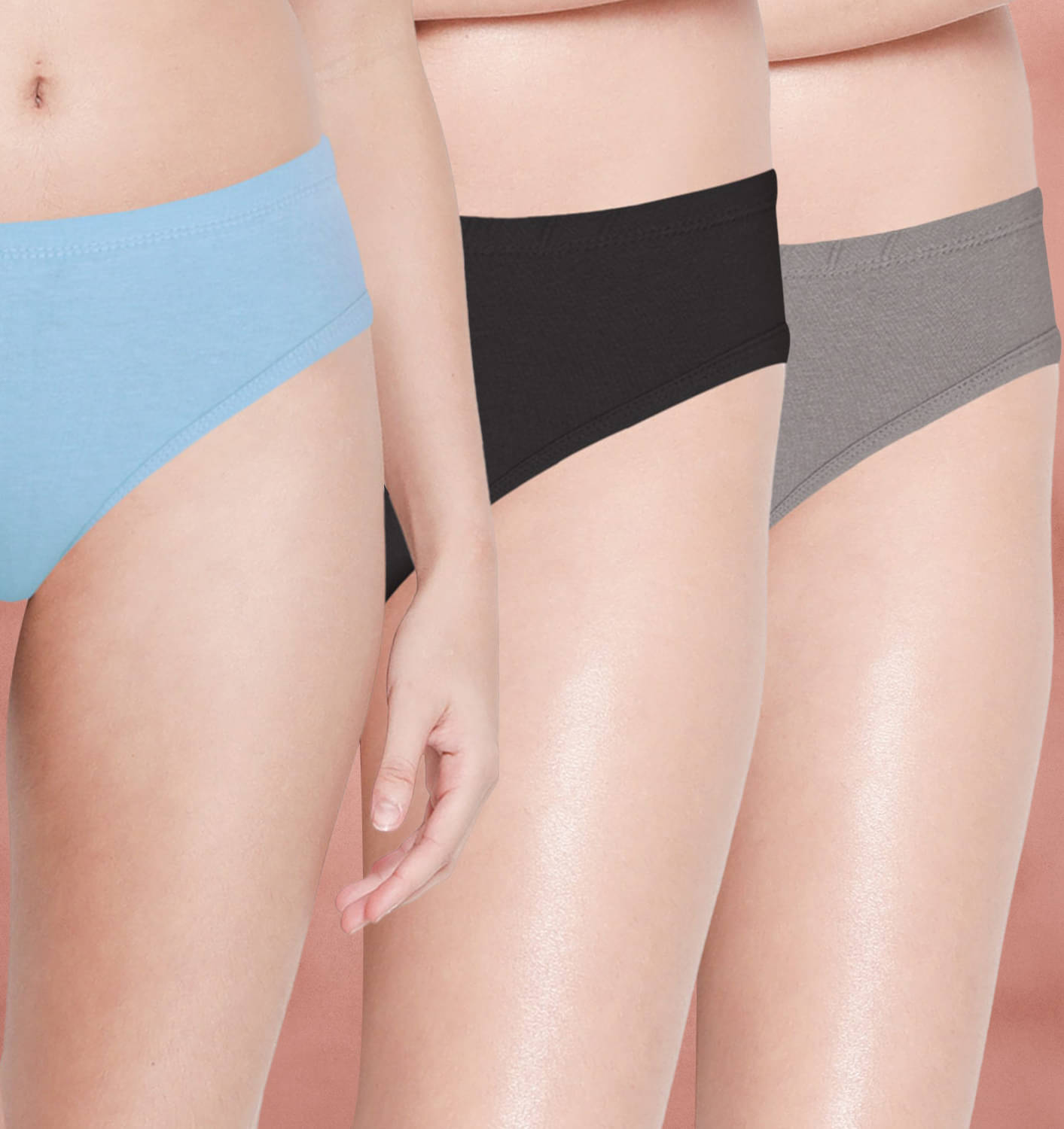     			Susie Pack of 3 Cotton Bikini For Women ( Dark Grey )
