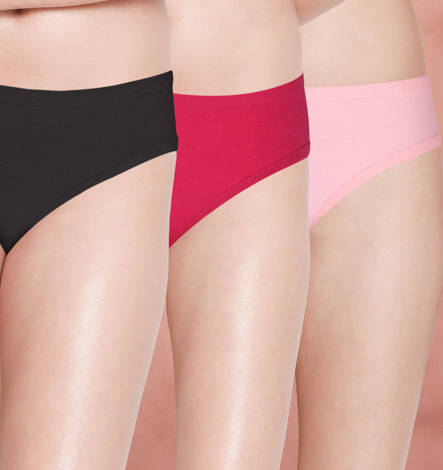 Susie Pack of 3 Cotton Bikini For Women ( Red ) Susie Pack of 3 Cotton Bikini For Women ( Red )