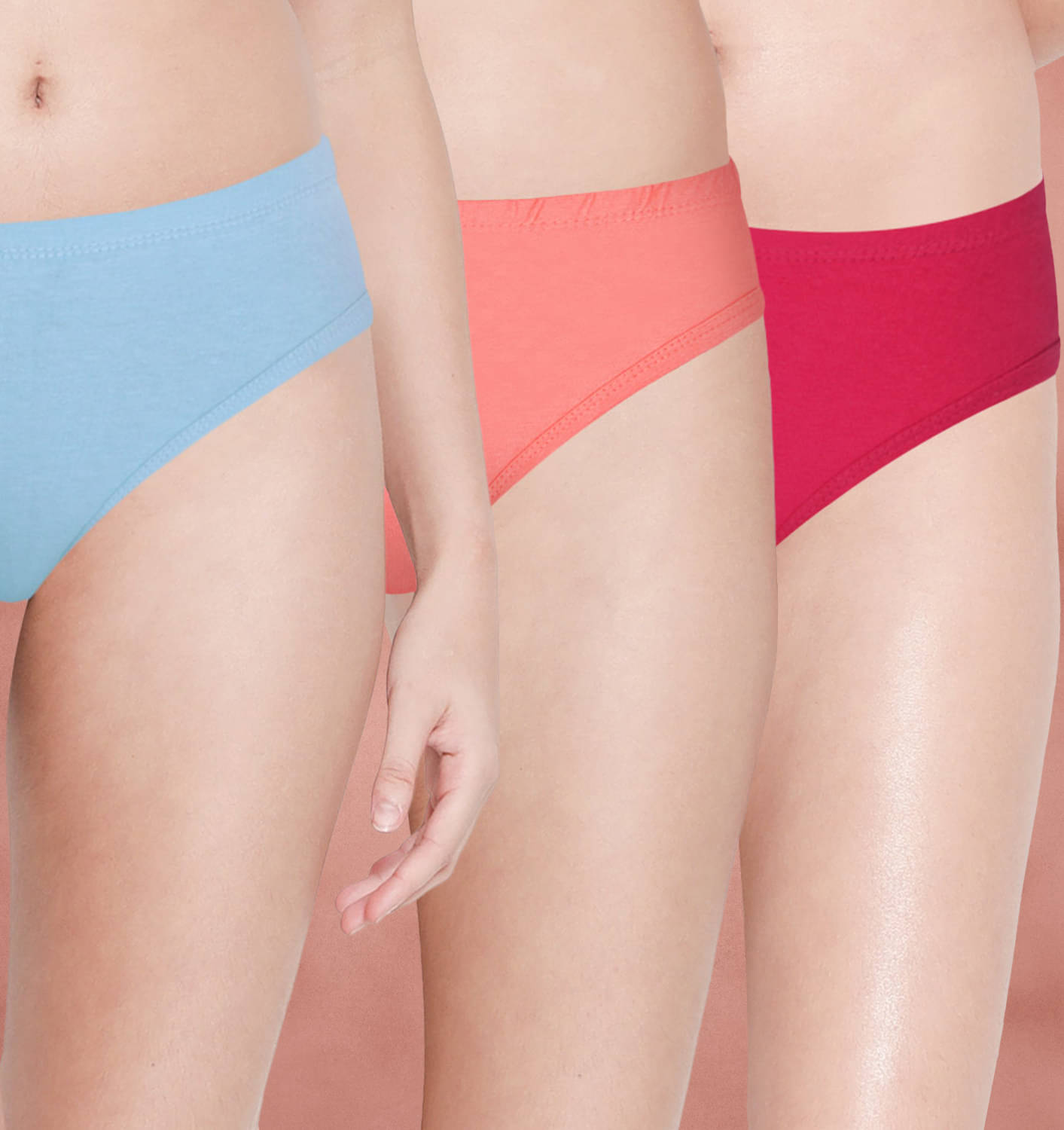     			Susie Pack of 3 Cotton Bikini For Women ( Red )
