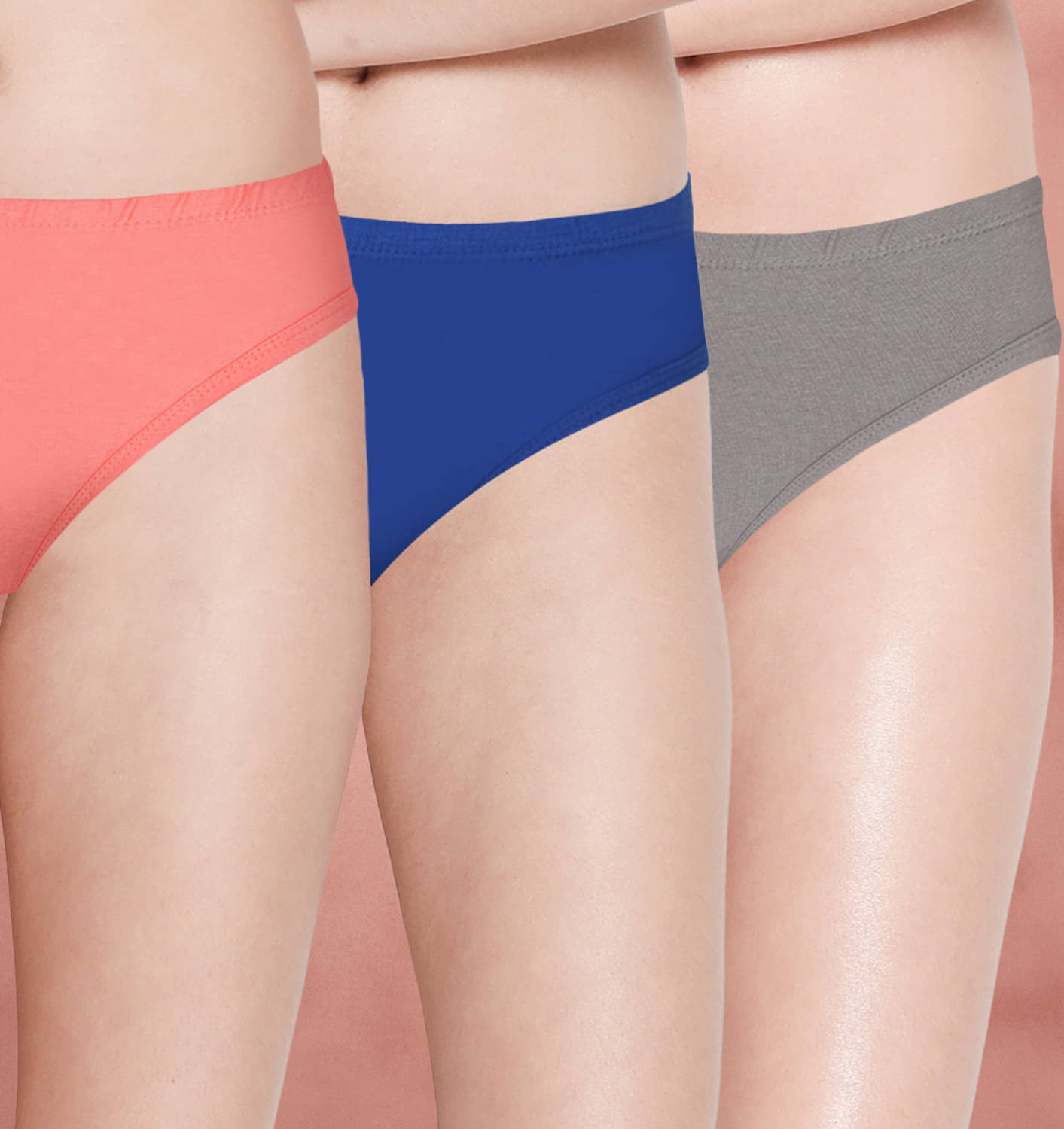     			Susie Pack of 3 Cotton Bikini For Women ( Dark Grey )