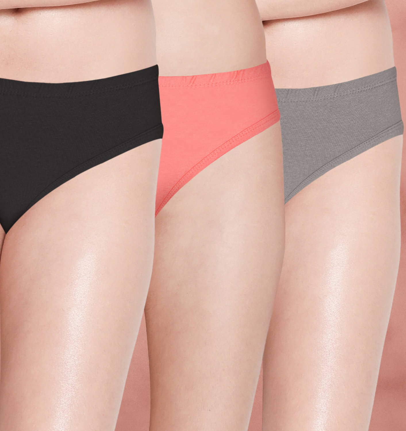     			Susie Pack of 3 Cotton Bikini For Women ( Dark Grey )